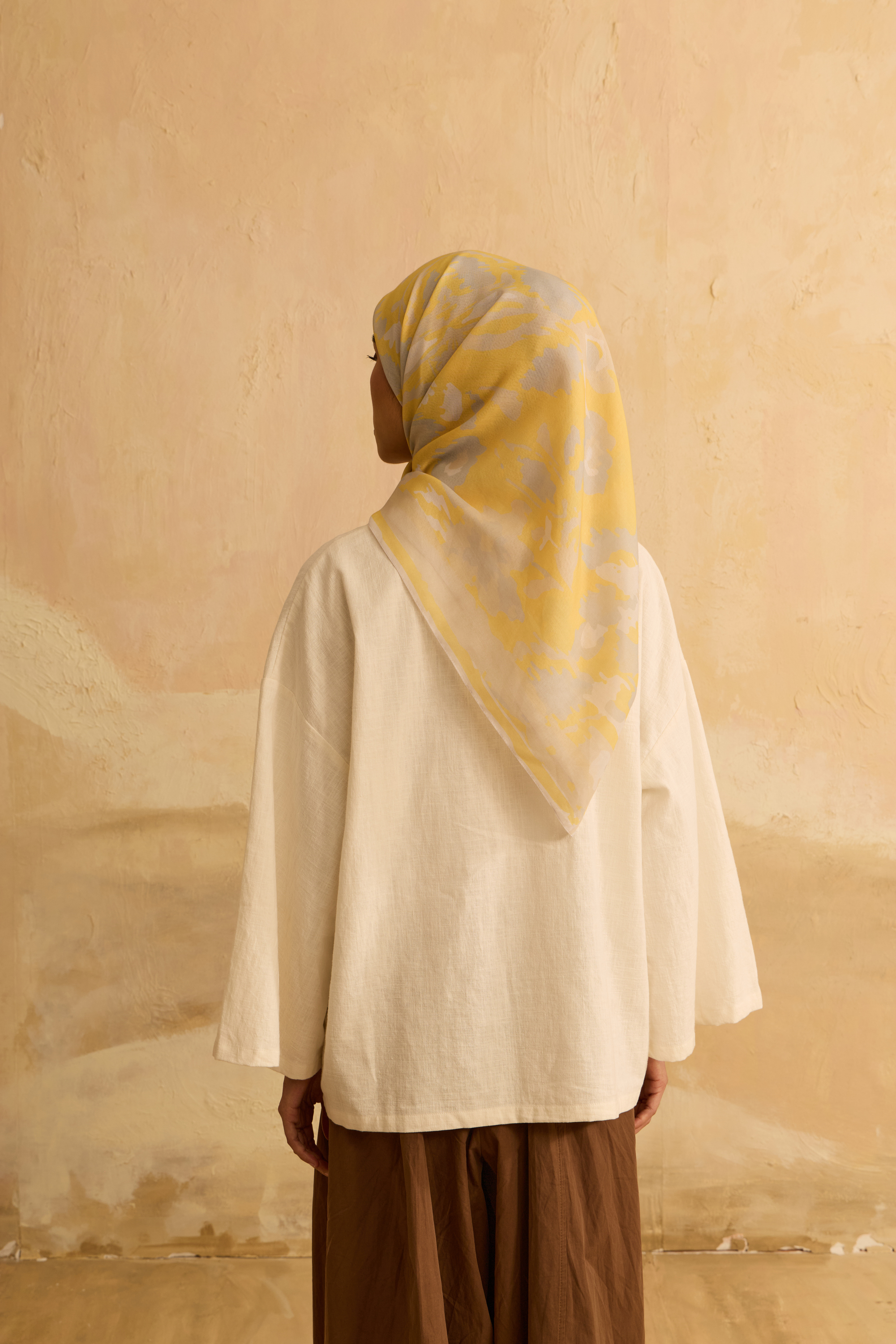 Mimpikita X Elfira Loy Frida Yellow Square Voile Scarf