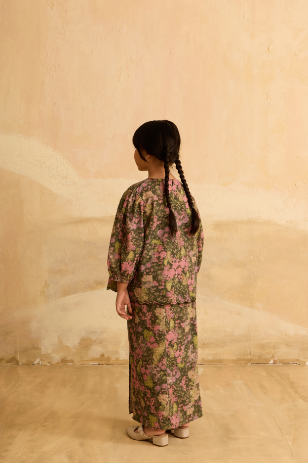 Mini Julia Green Flora Lace Kebaya