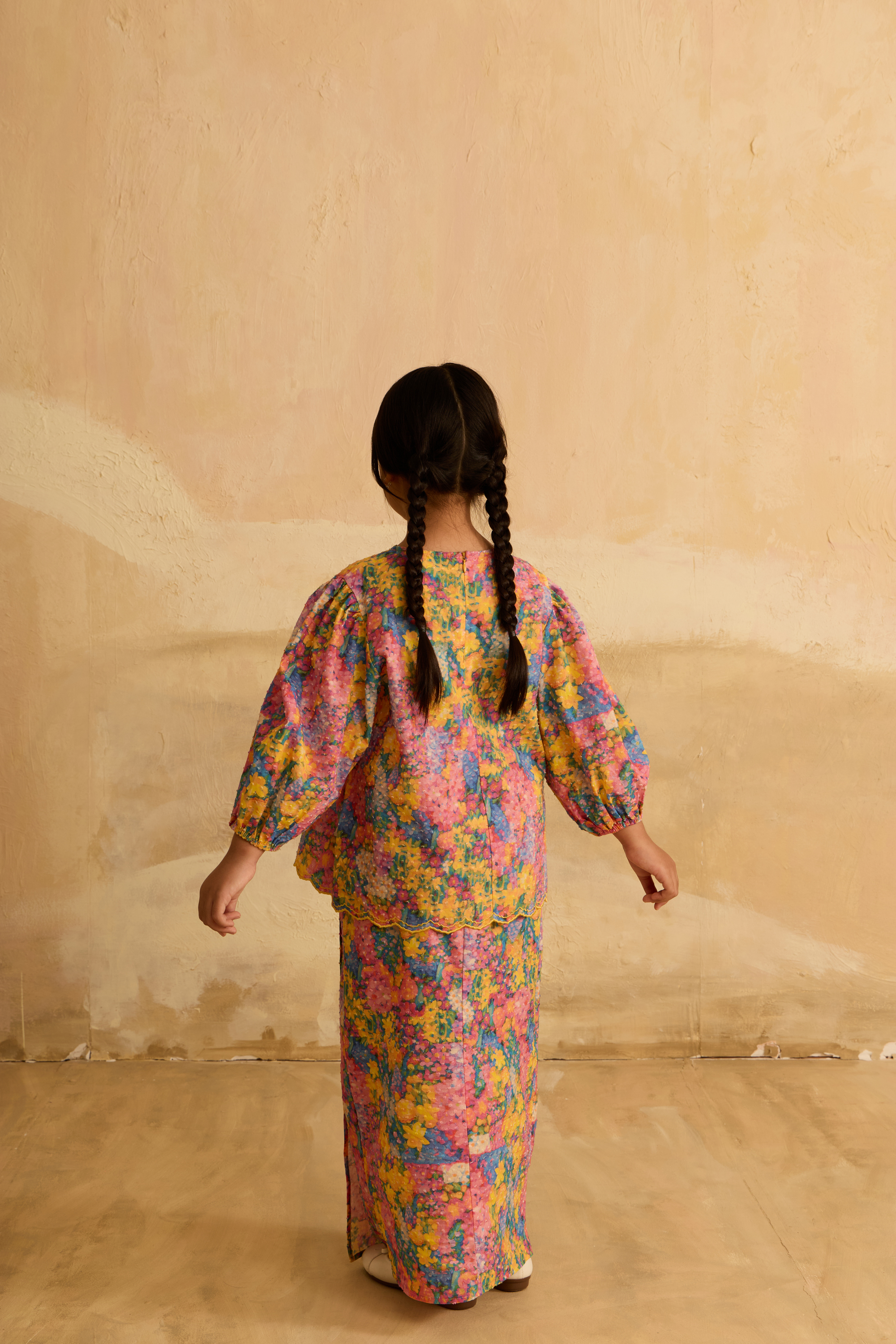 Mini Julia Yellow Flora Lace Kebaya