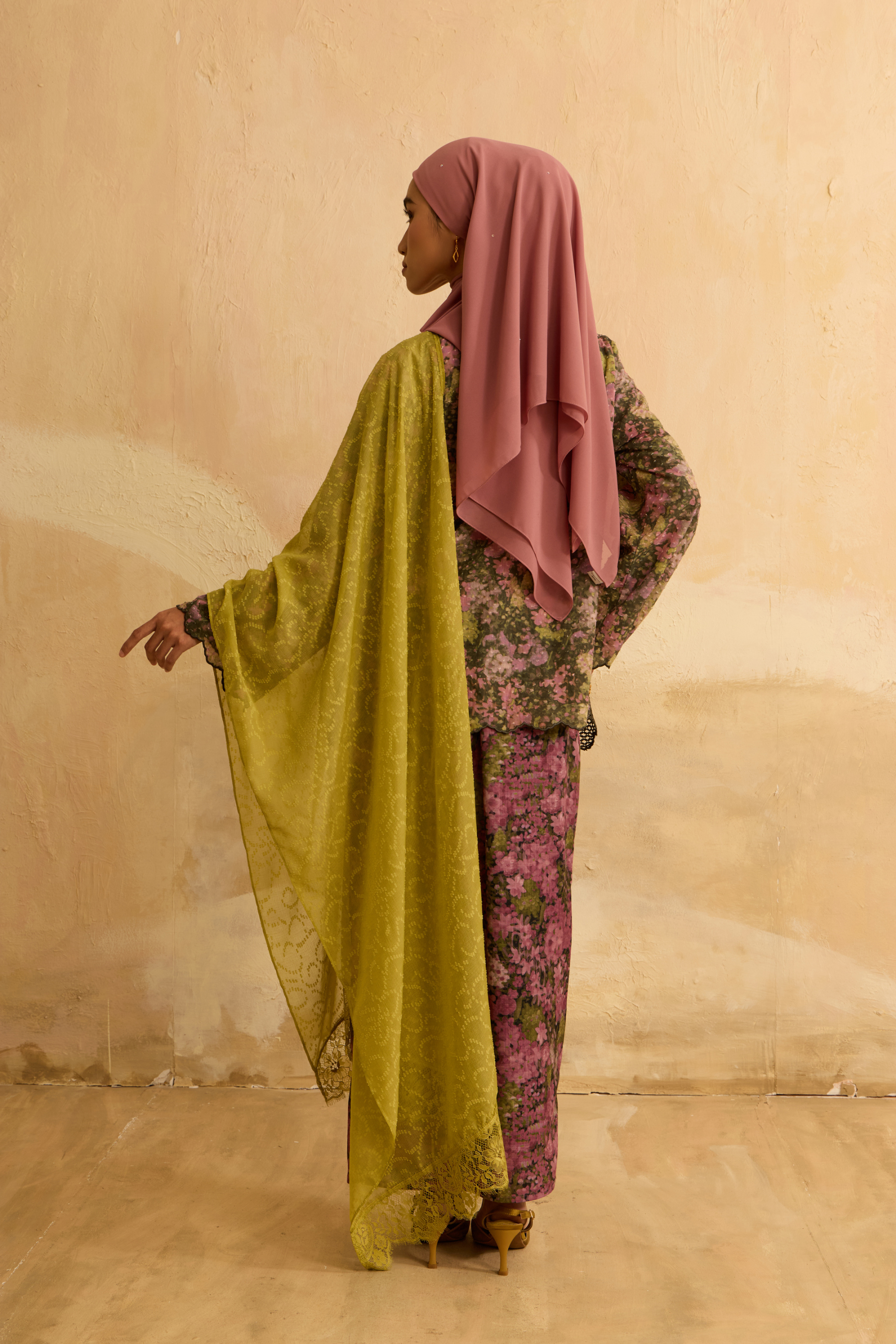 Julia Green Floral Lace Kebaya Set