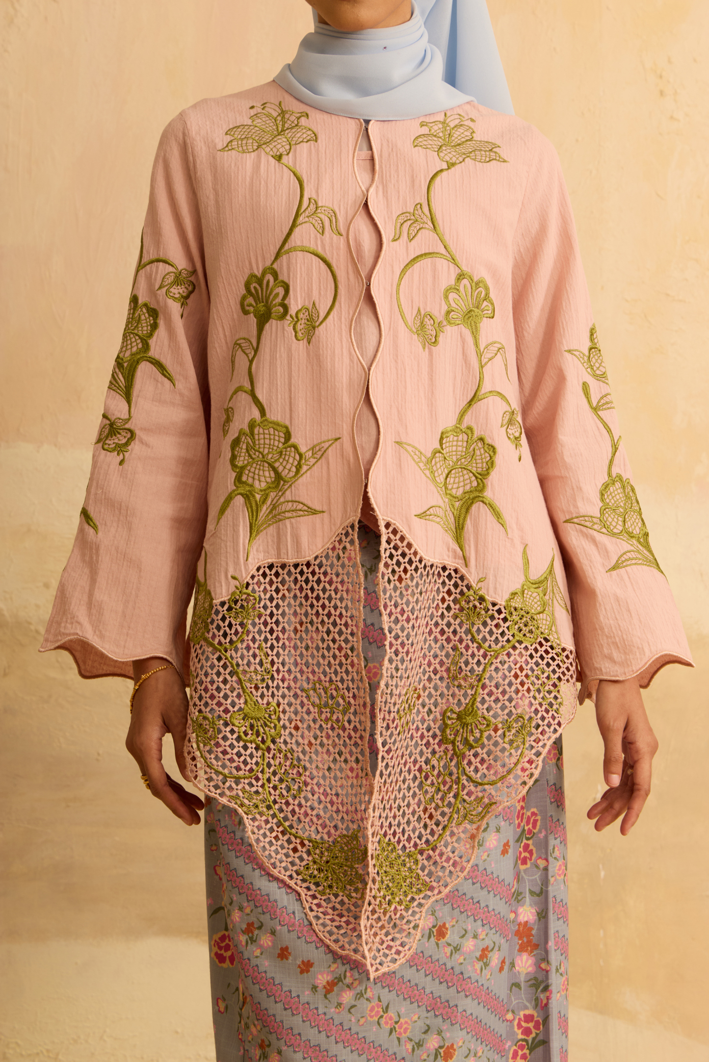 Sekarwati Pink Embroidered Kebaya Set