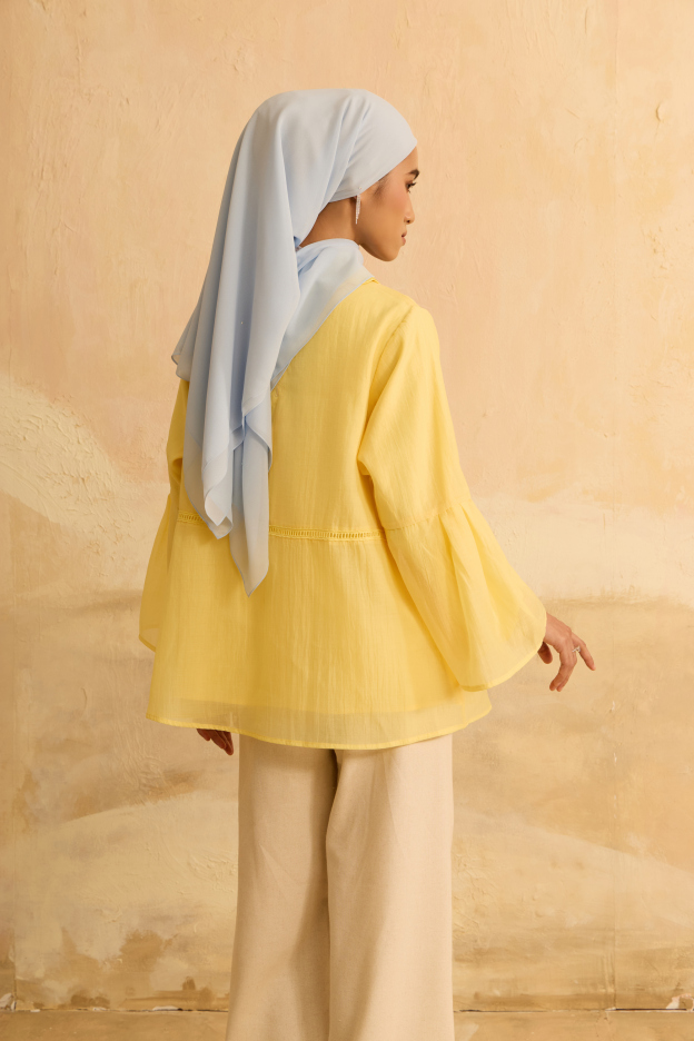 Nirmala Butter Yellow Embroidery Top