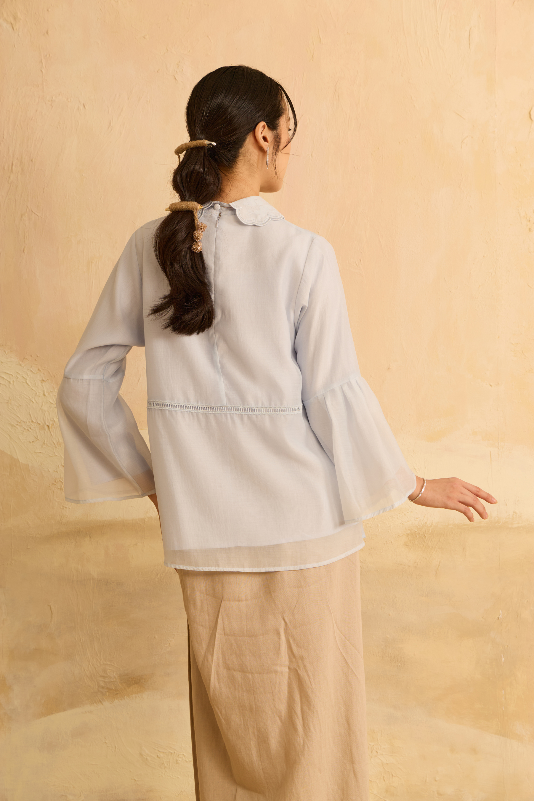 Nirmala Light Blue Embroidery Top