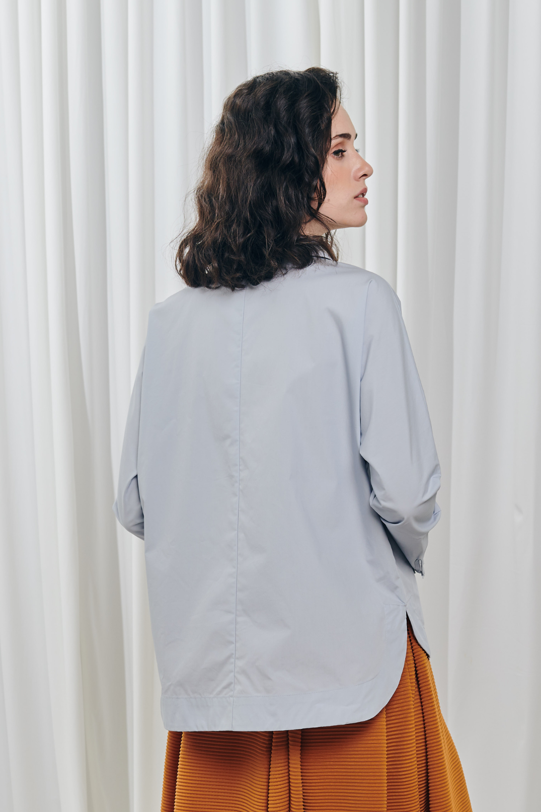 Greyish Blue Hi Low Shirt