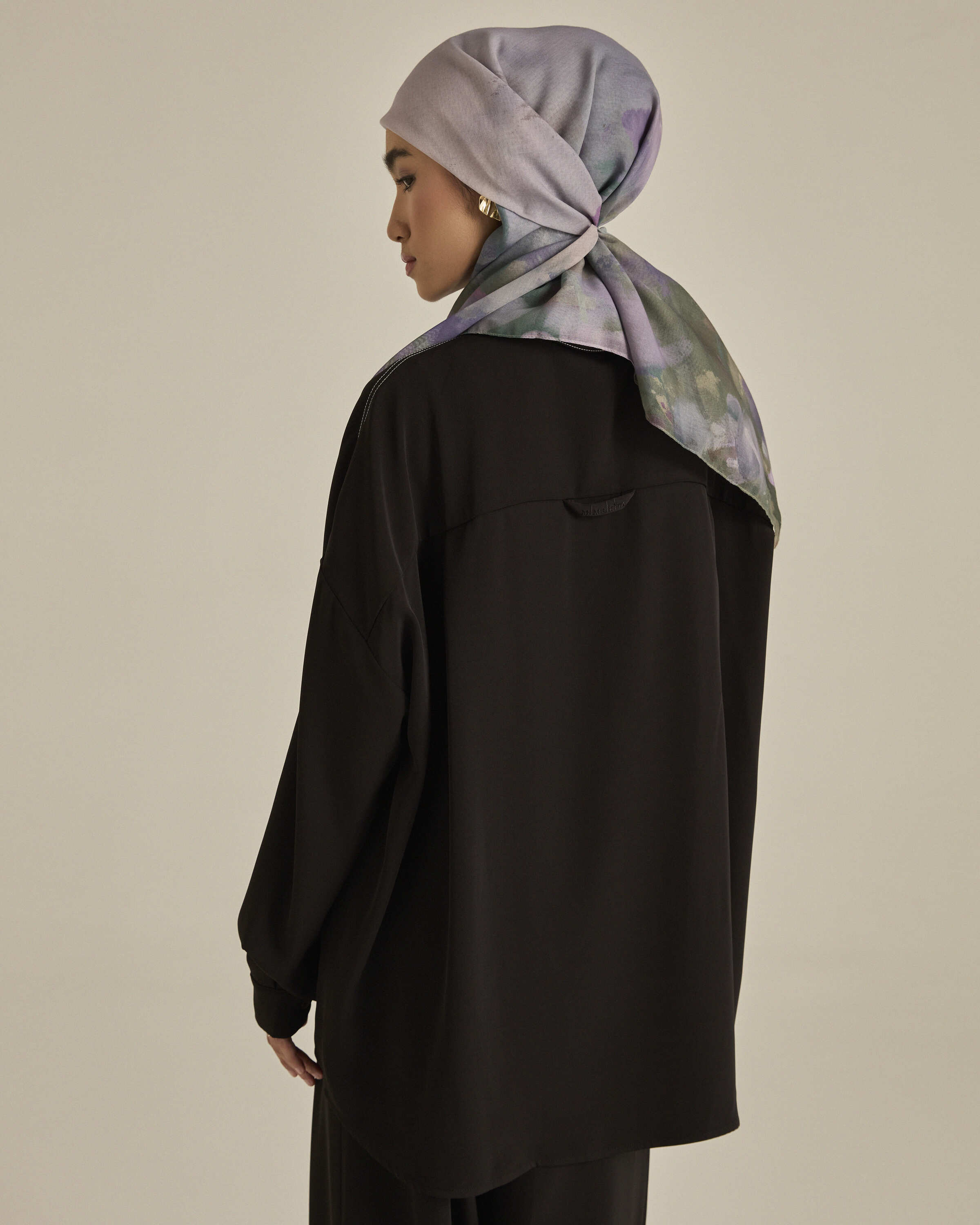 Nadya Black Monogram Loose Shirt