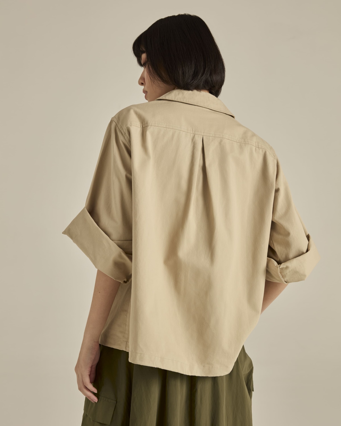Beige Double Zipper Jacket