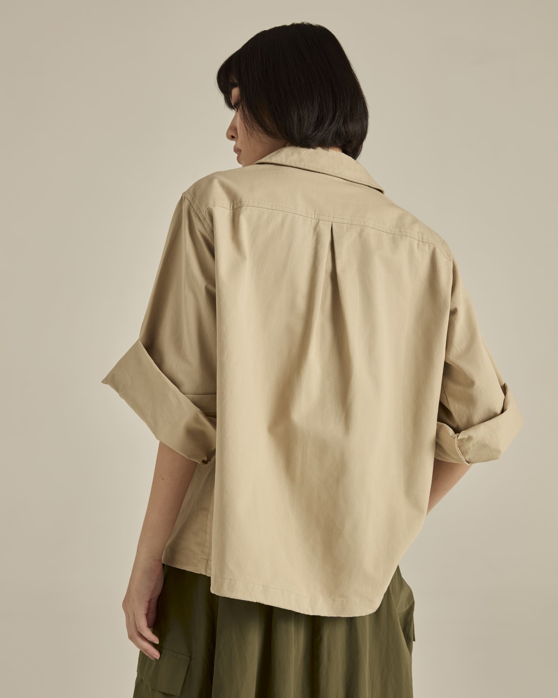 Beige Double Zipper Jacket