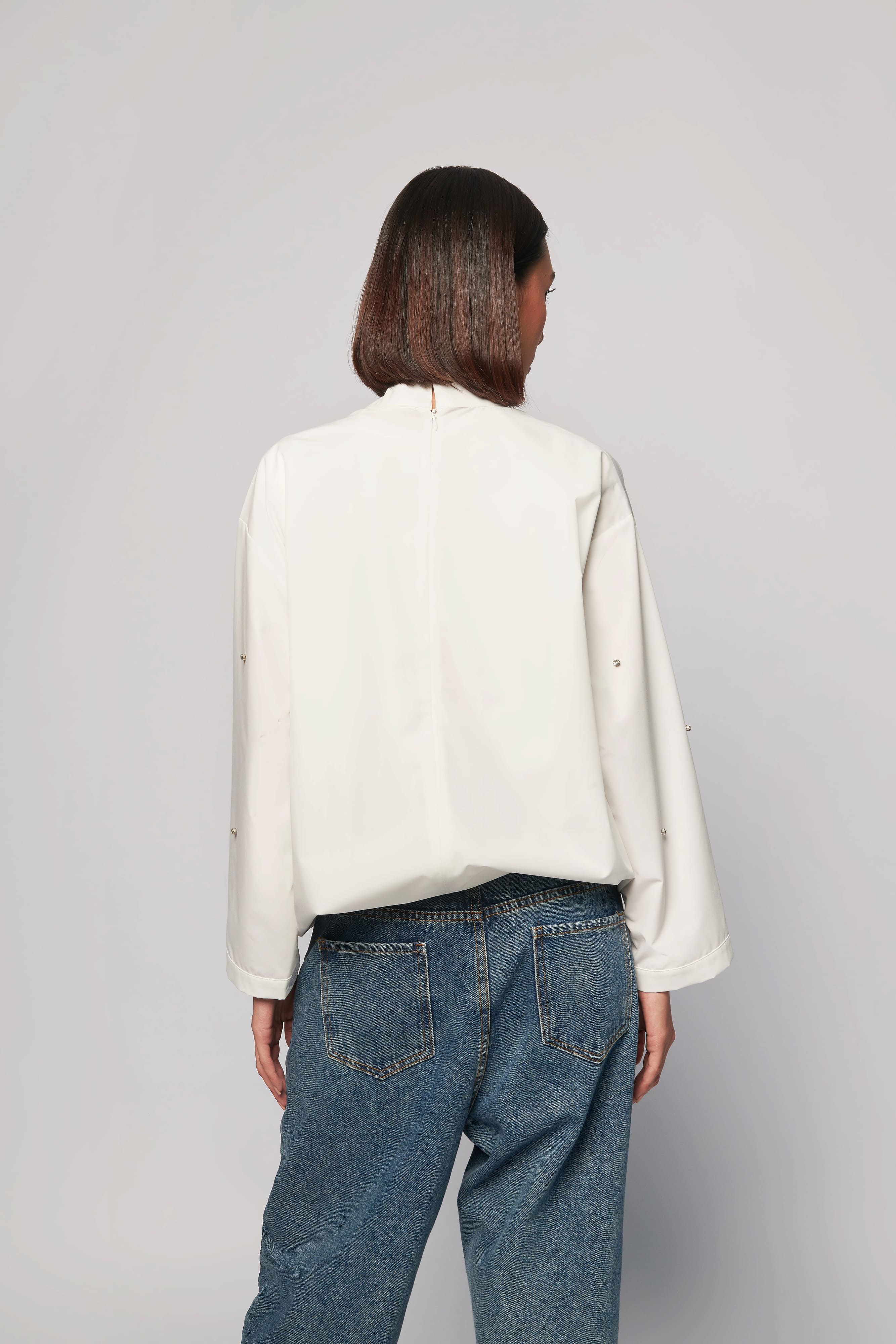 Gemma Off-White Pocket Boxy Top