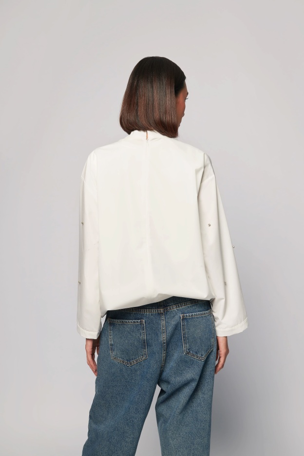 Gemma Off-White Pocket Boxy Top