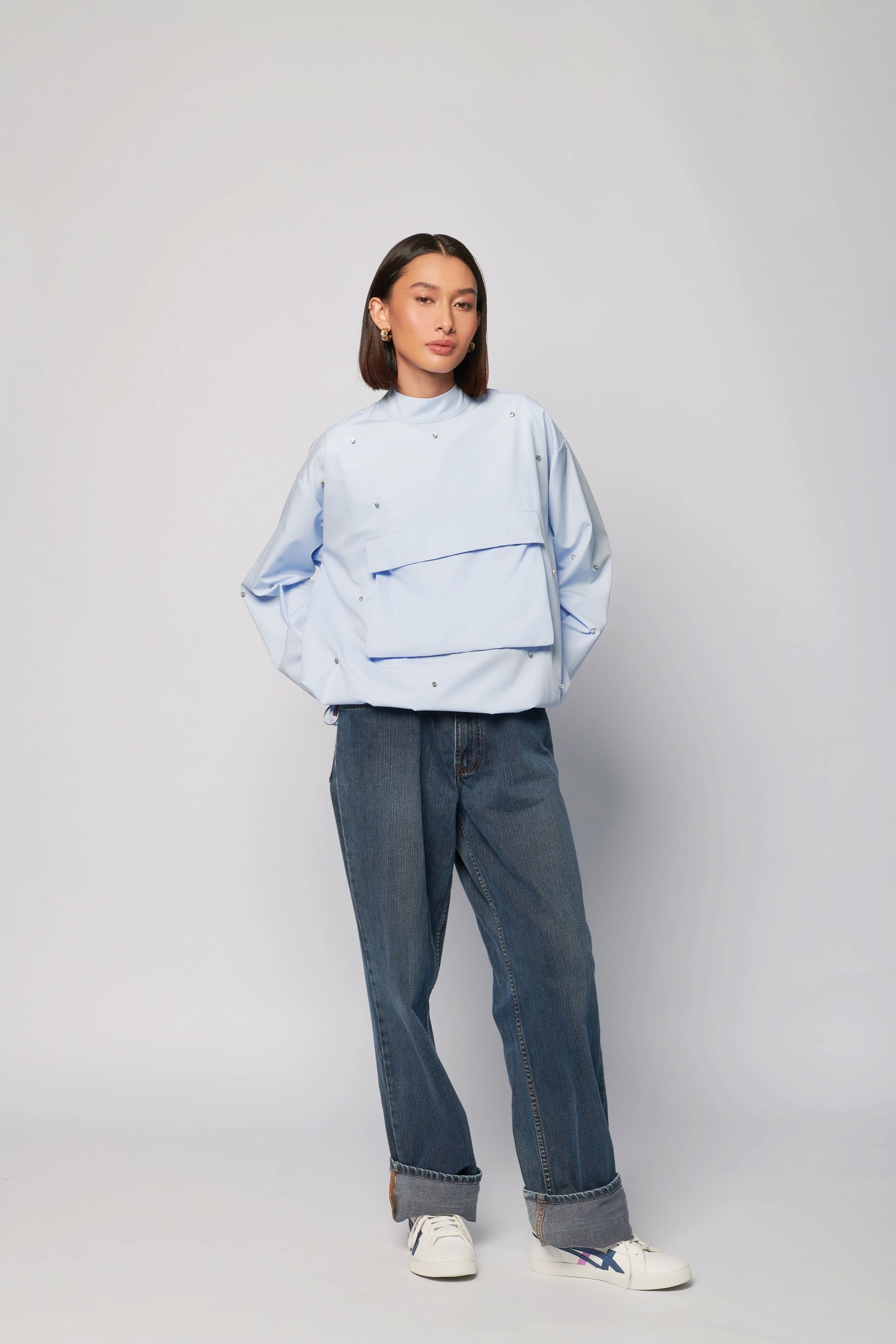 Gemma Baby Blue Pocket Boxy Top