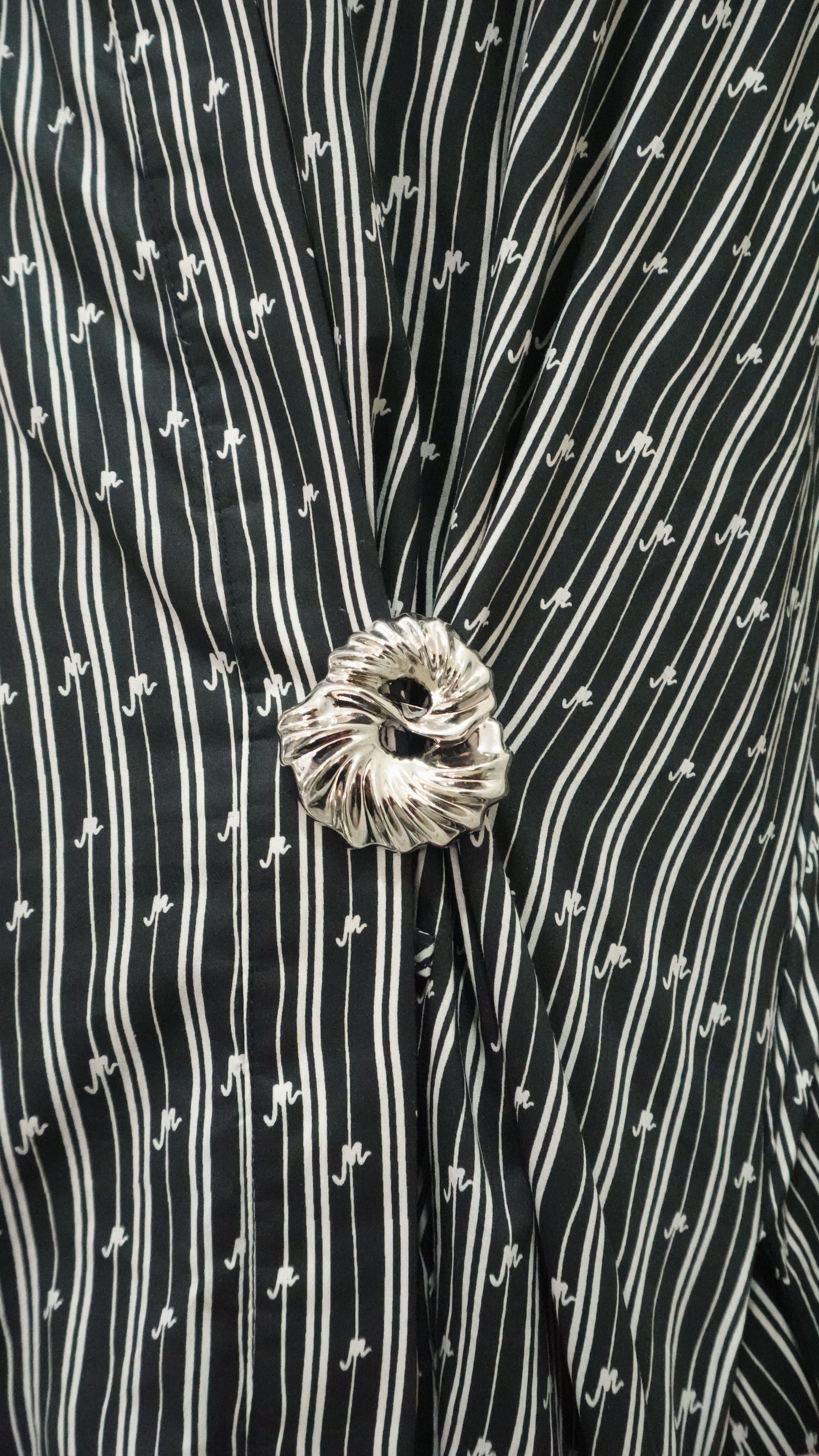 Ayva Black-Off White Printed Long Dress