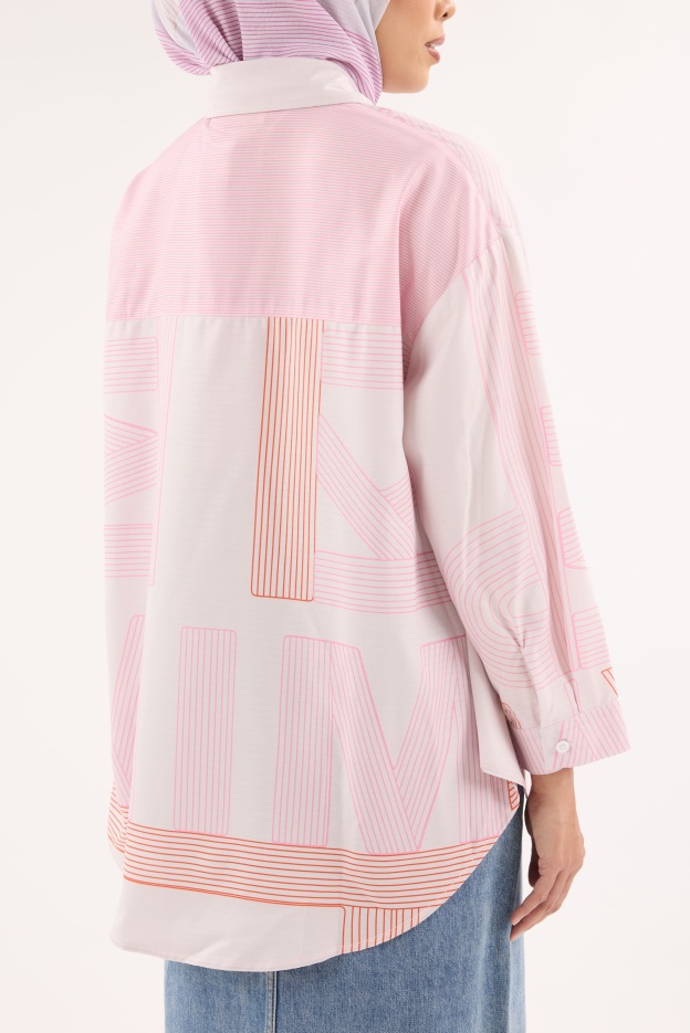 Avery Cotton Candy Printed Oversized Shirt