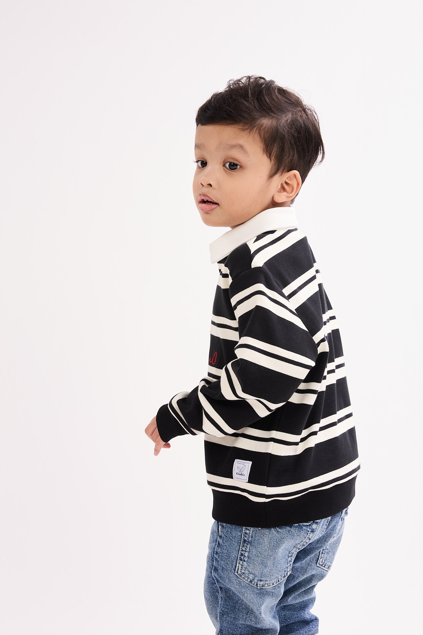 Papaya Black Mini Polo Shirt - Kids