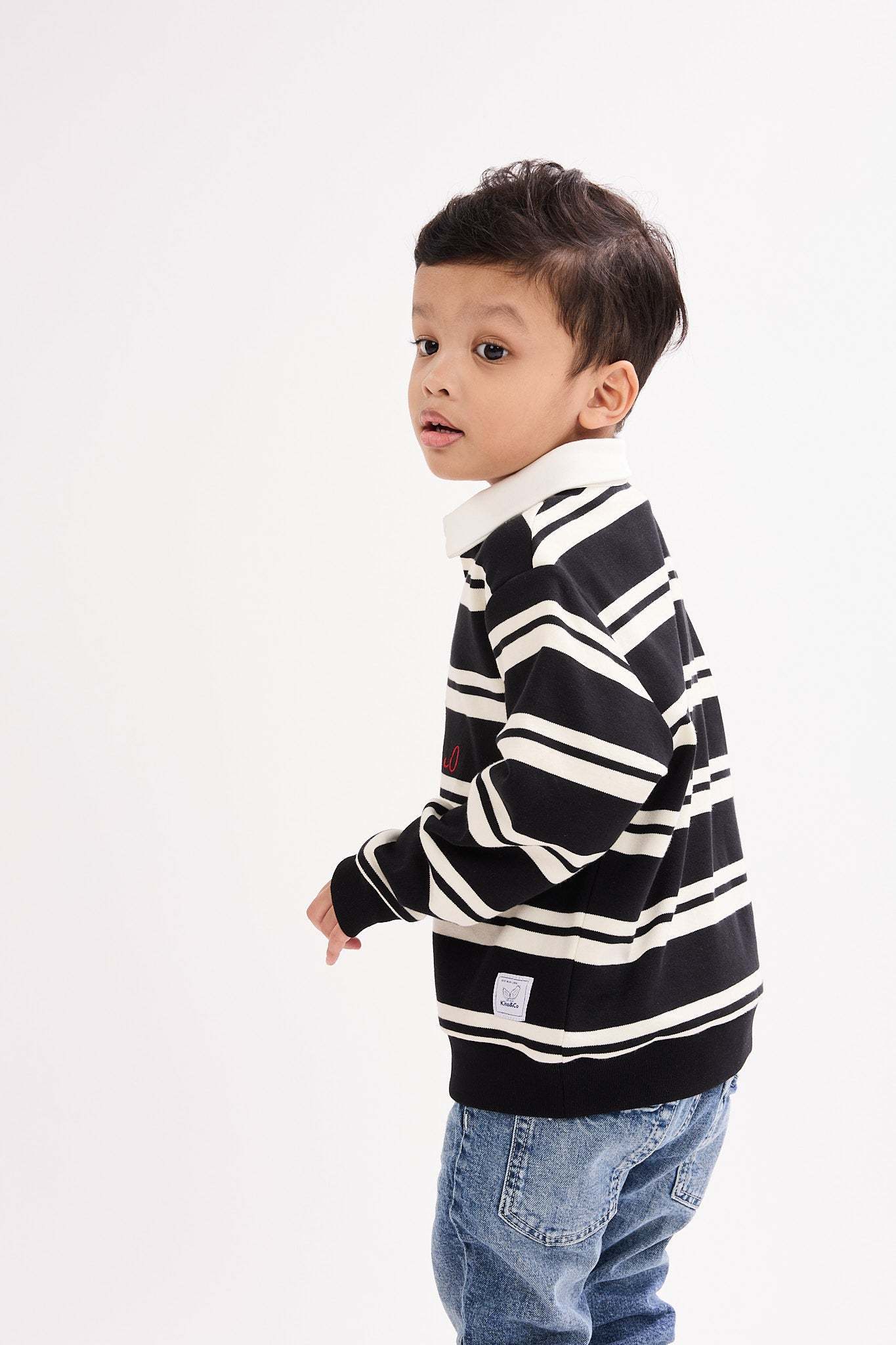 Papaya Black Mini Polo Shirt - Kids