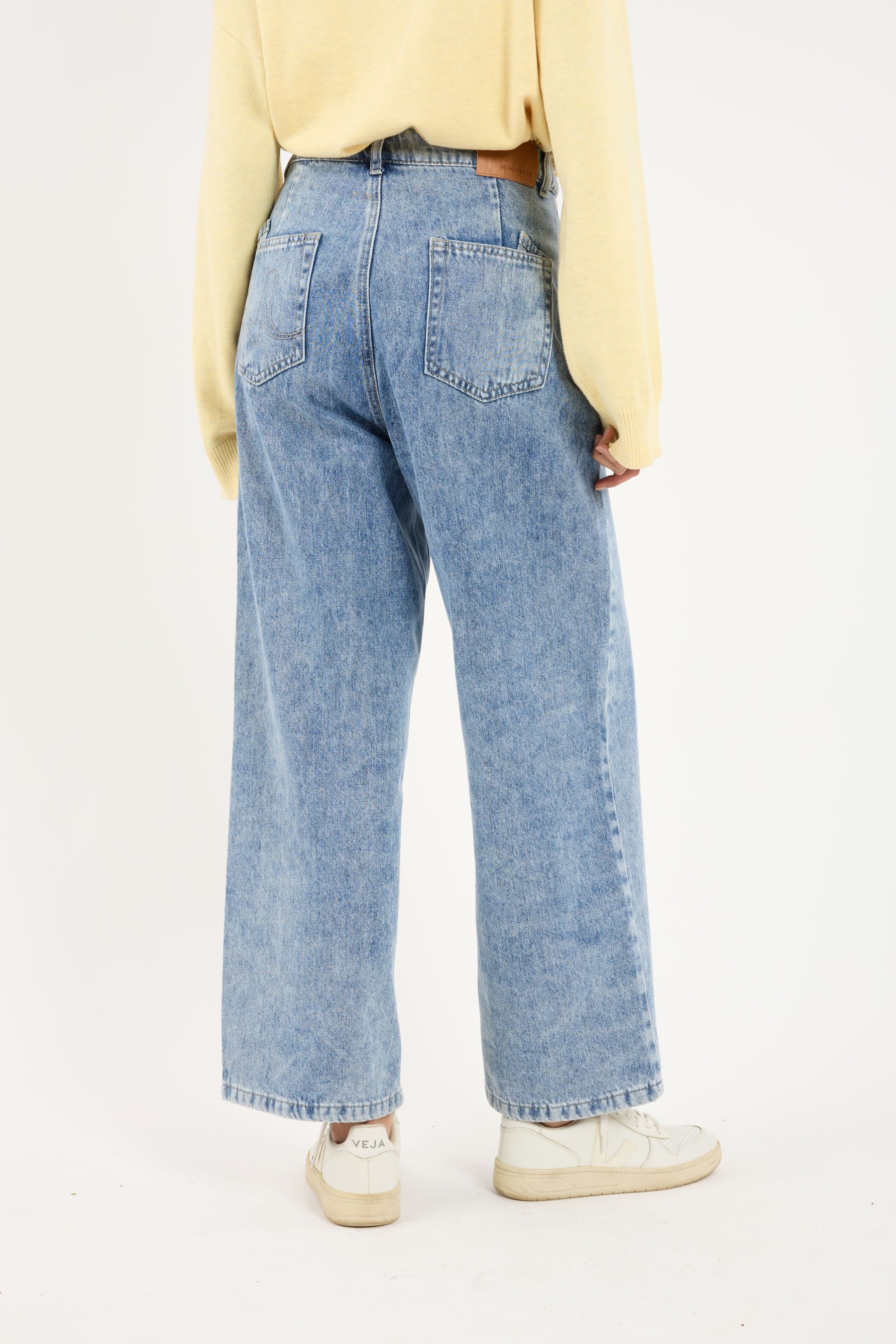 Lara Acid Wash Blue Wide Straight Jeans
