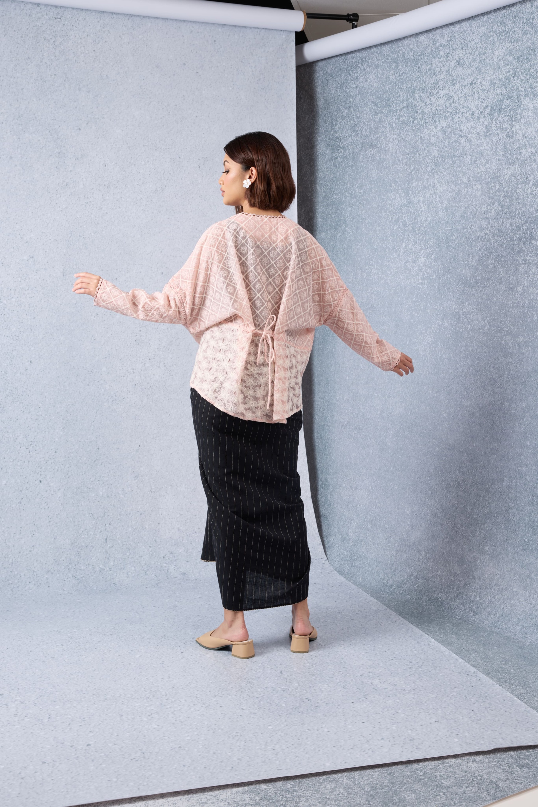 Harum Dusty Pink Boxy Lace Top
