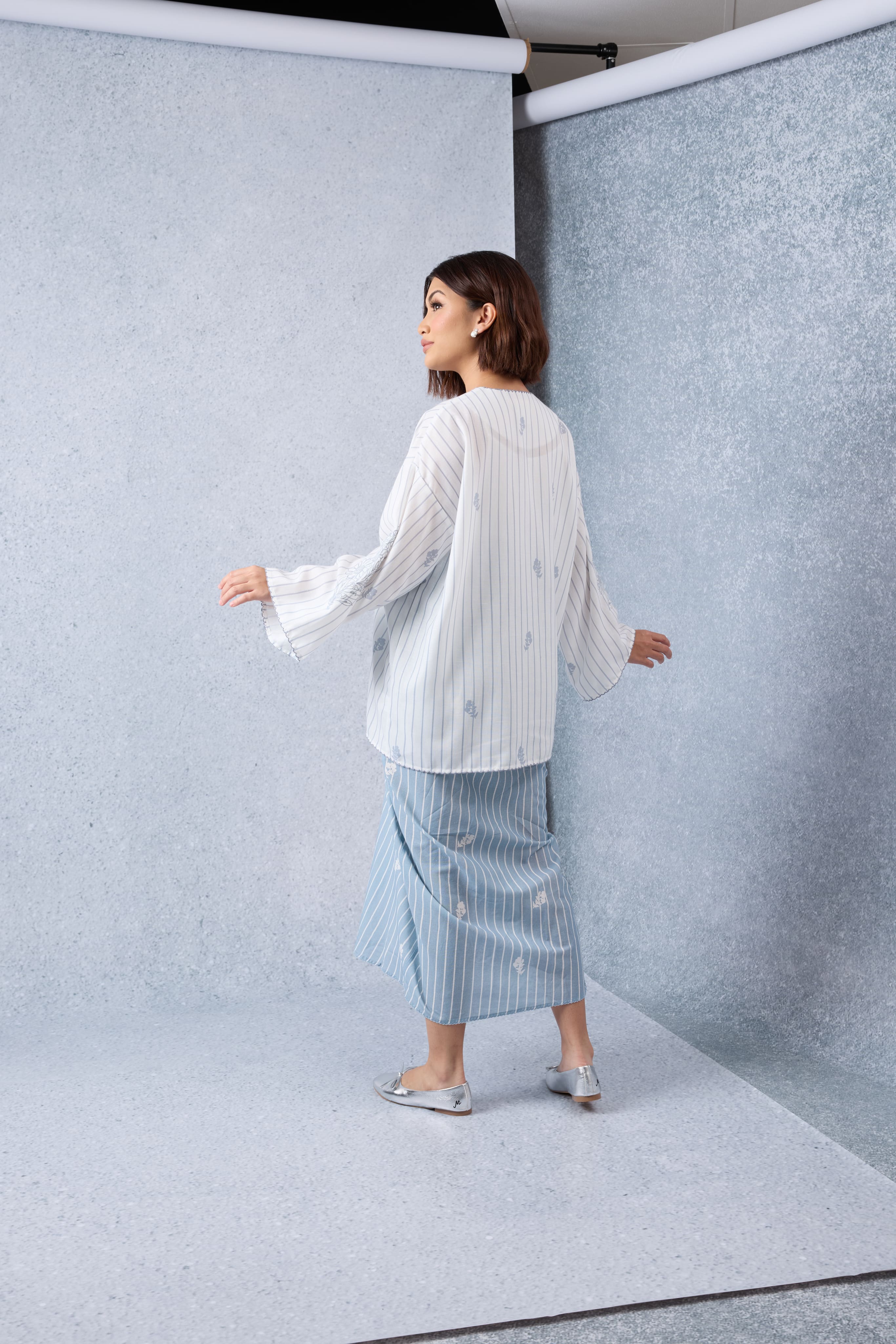 Matahari Smoky Blue Loose Kedah Top