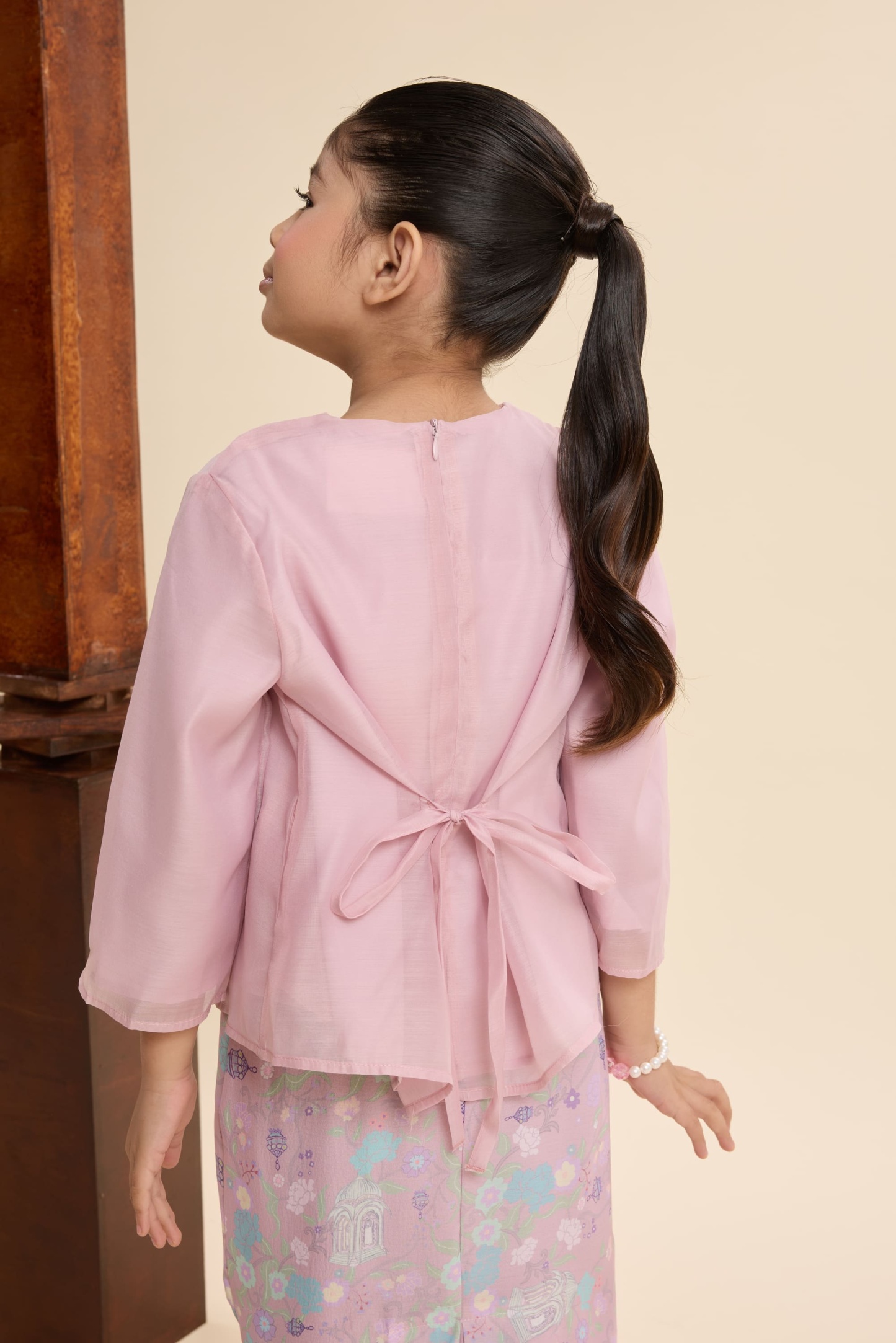 Maya Mauve Pink Mini Embroidered Kurung Set