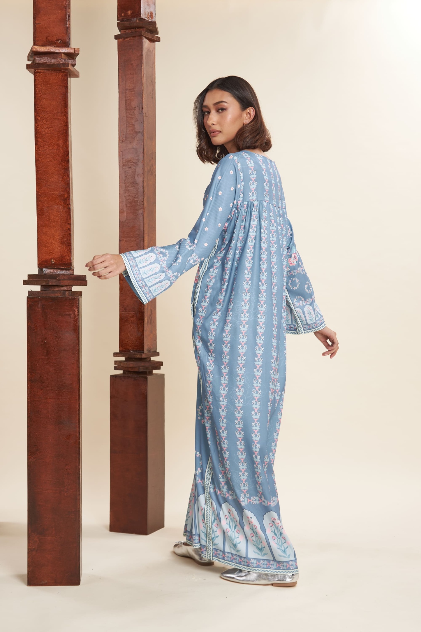 Yaris Silver Blue Long Dress