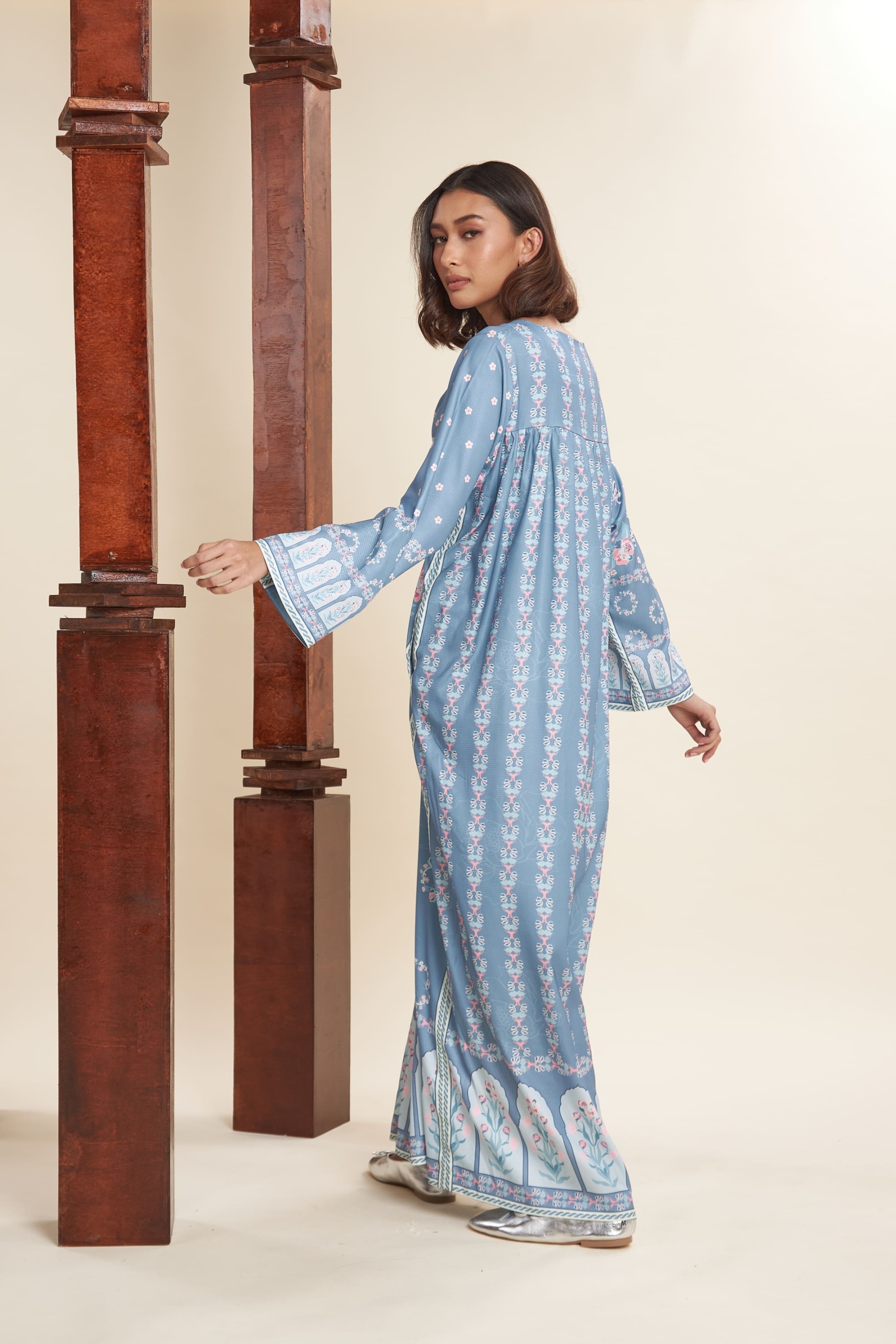 Yaris Silver Blue Long Dress