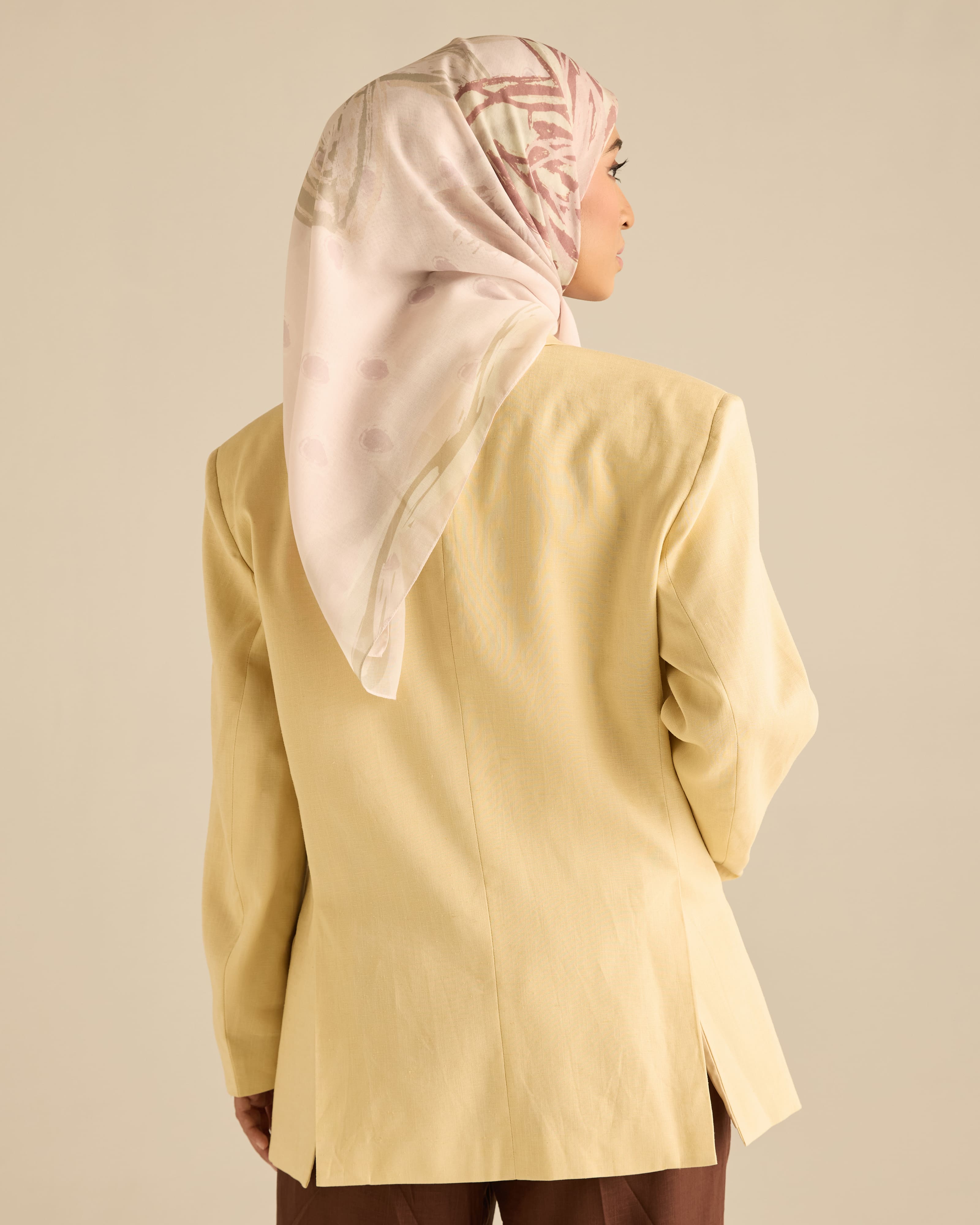Sandra Soft Yellow Linen Oversized Blazer