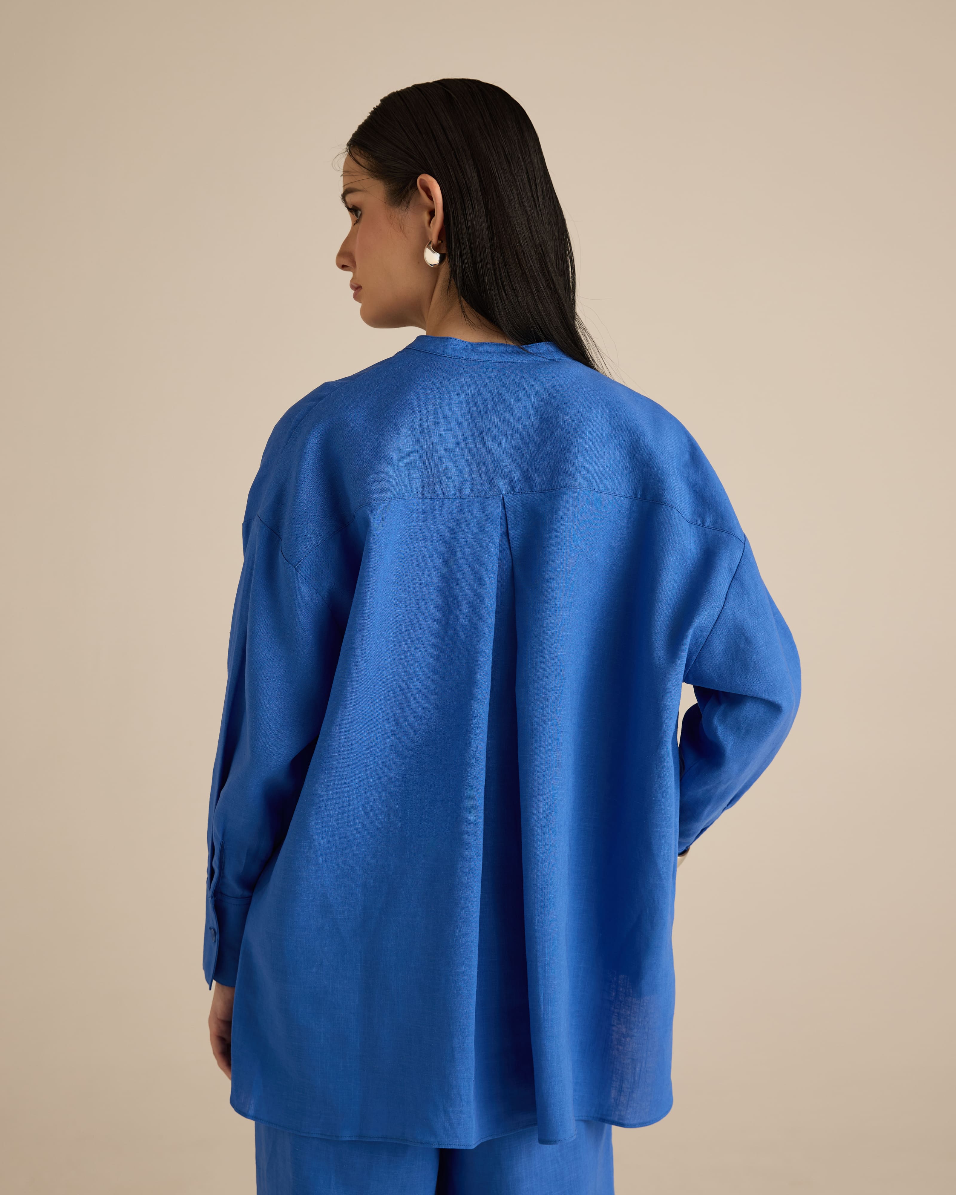 Mila Sonic Blue Linen Shirt