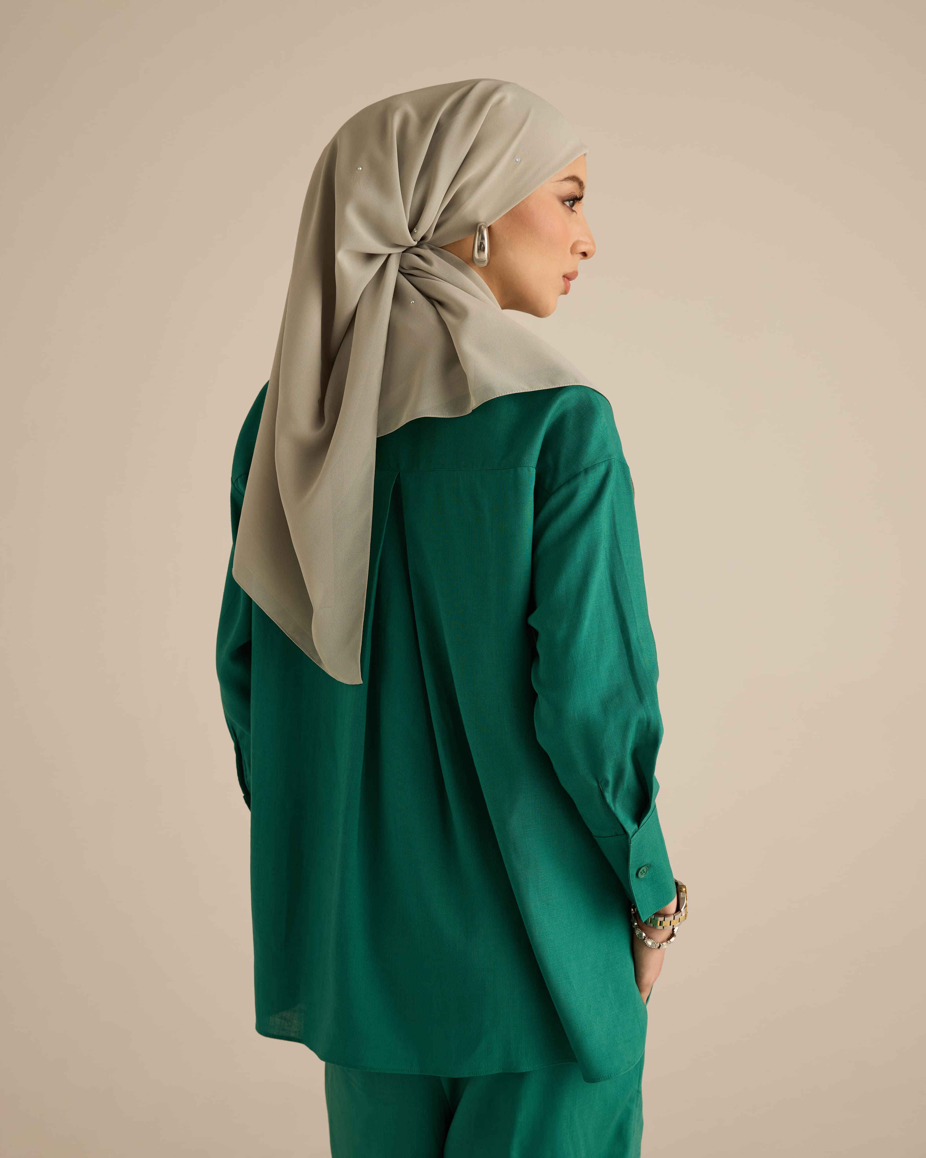 Mila Evergreen Linen Shirt