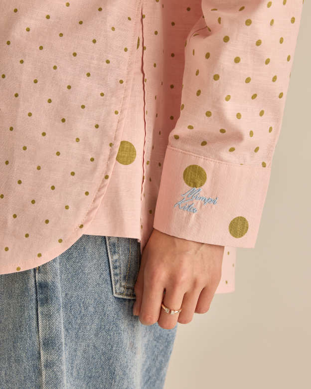 Kittie Dusty Pink Polka Dot Shirt