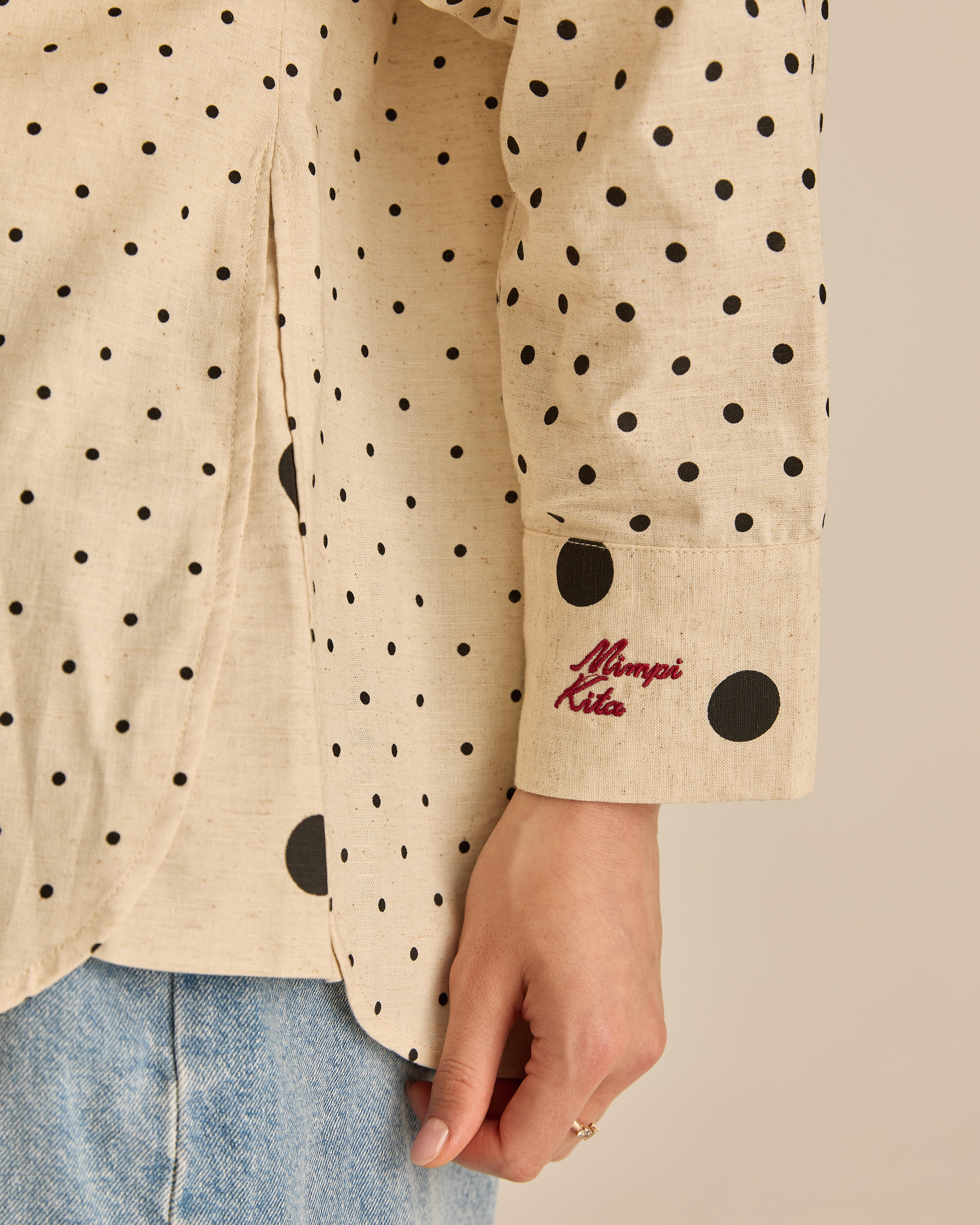 Kittie Khaki Polka Dot Shirt
