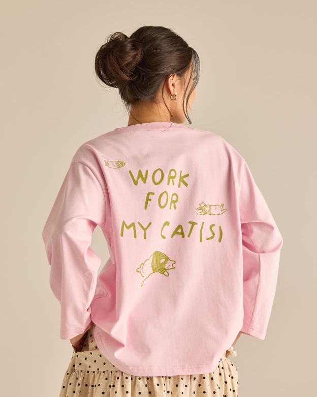 Catmom Soft Pink Long Sleeve T-Shirt