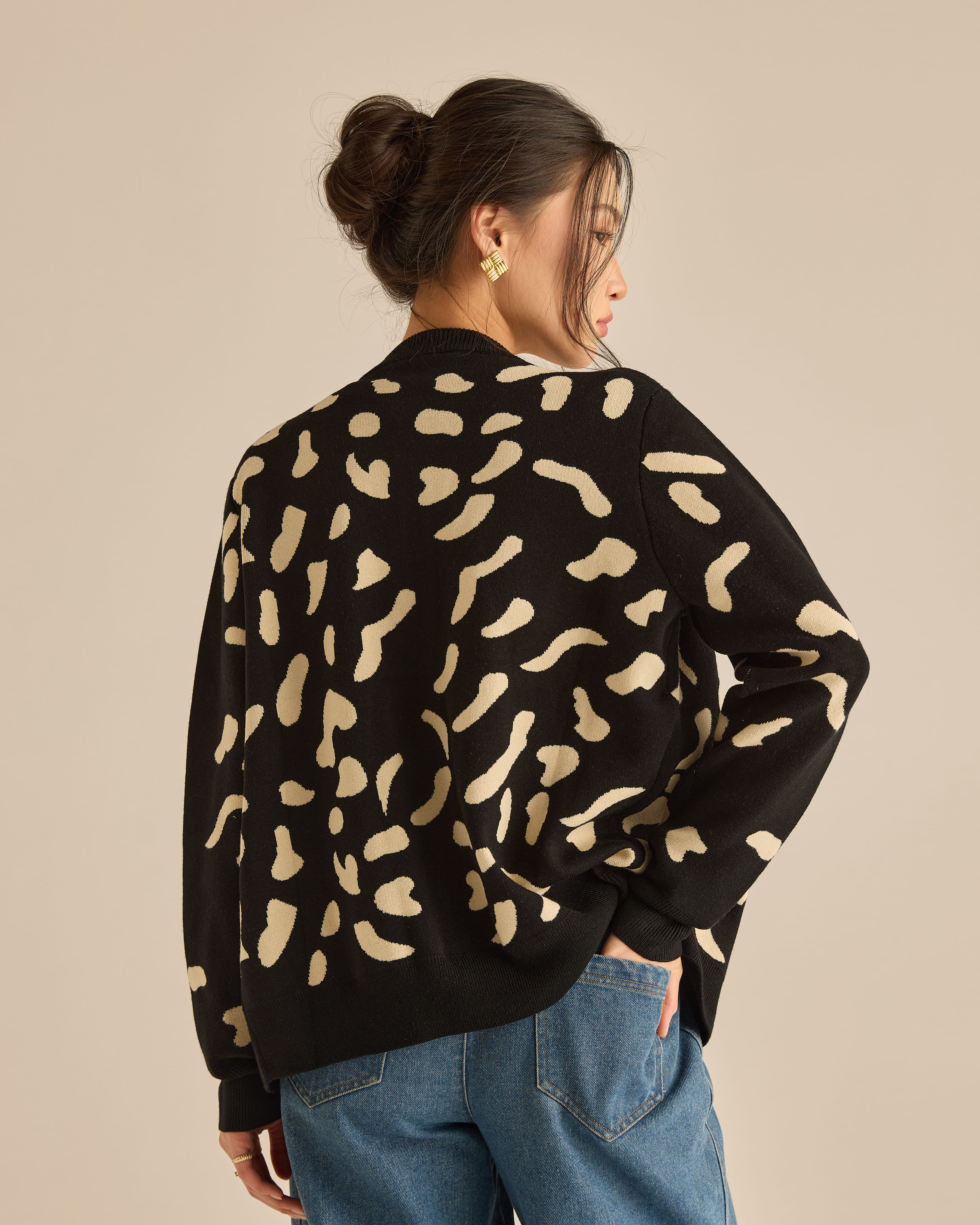 Purrdy Black Knitted Cardigan