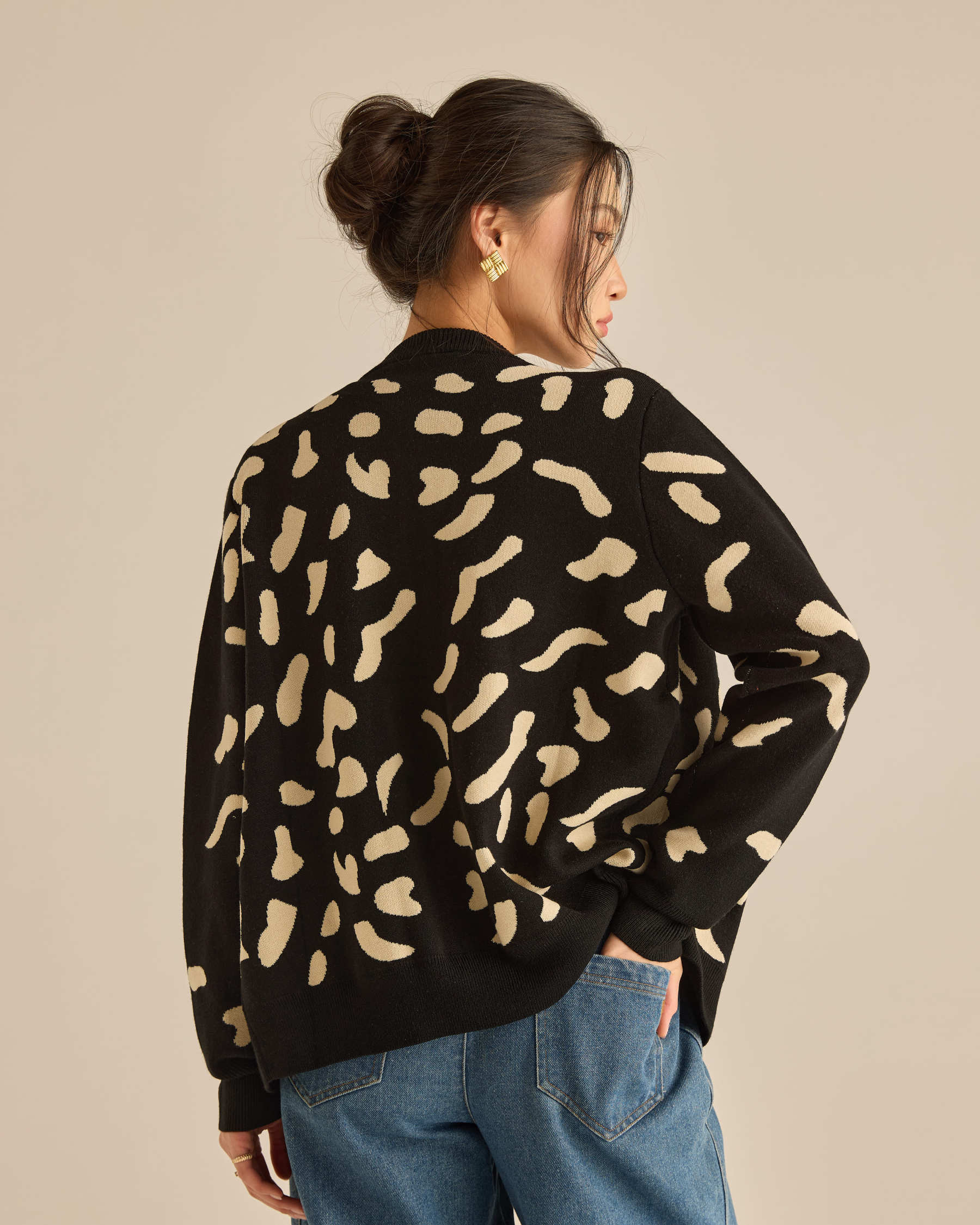 Purrdy Black Knitted Cardigan