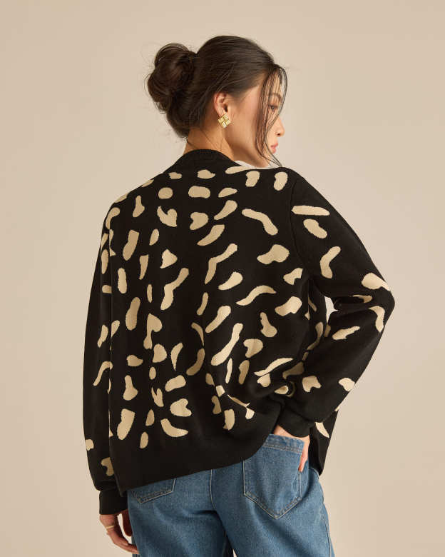 Purrdy Black Knitted Cardigan