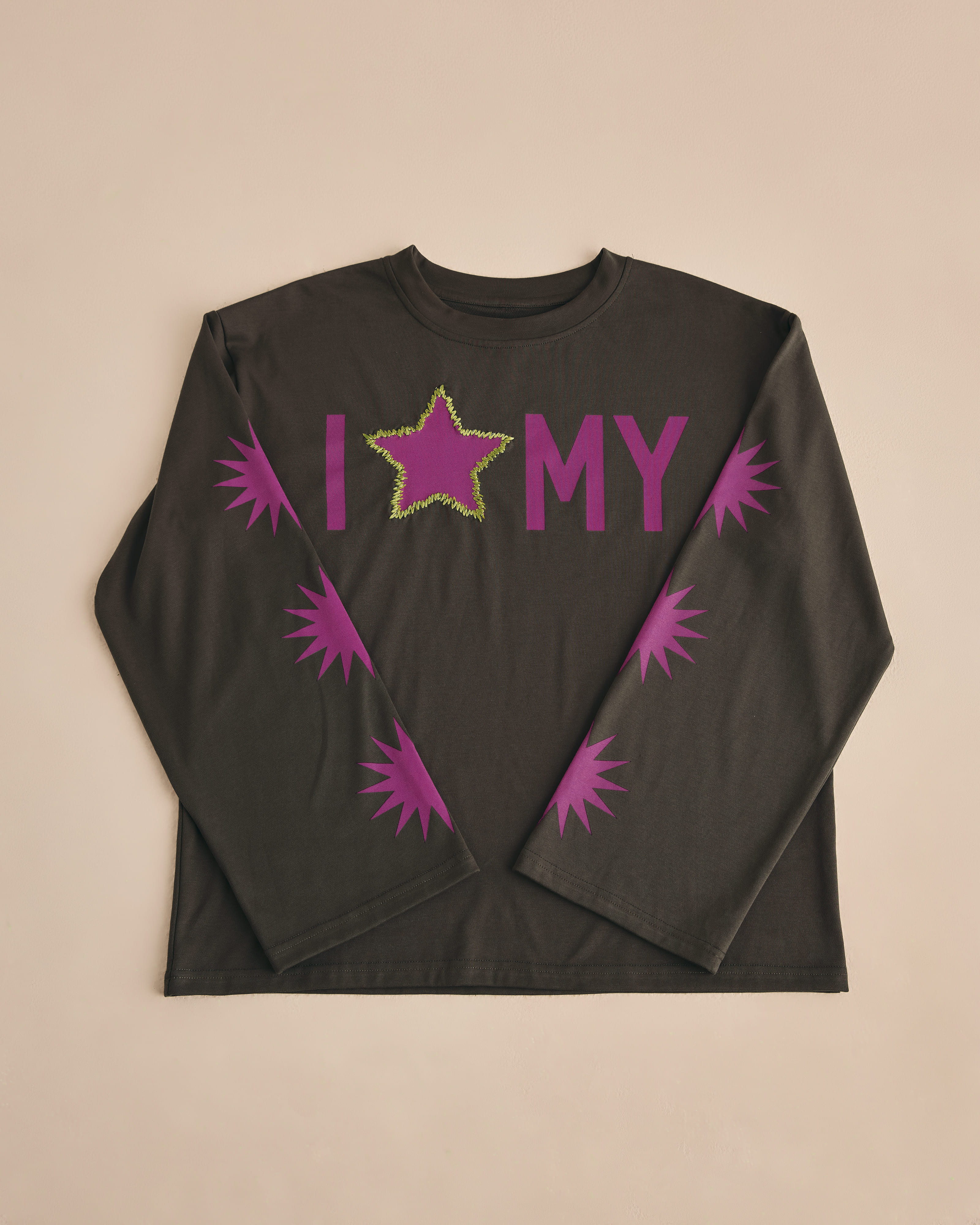 Warga Grey Graphic Long Sleeve T-Shirt