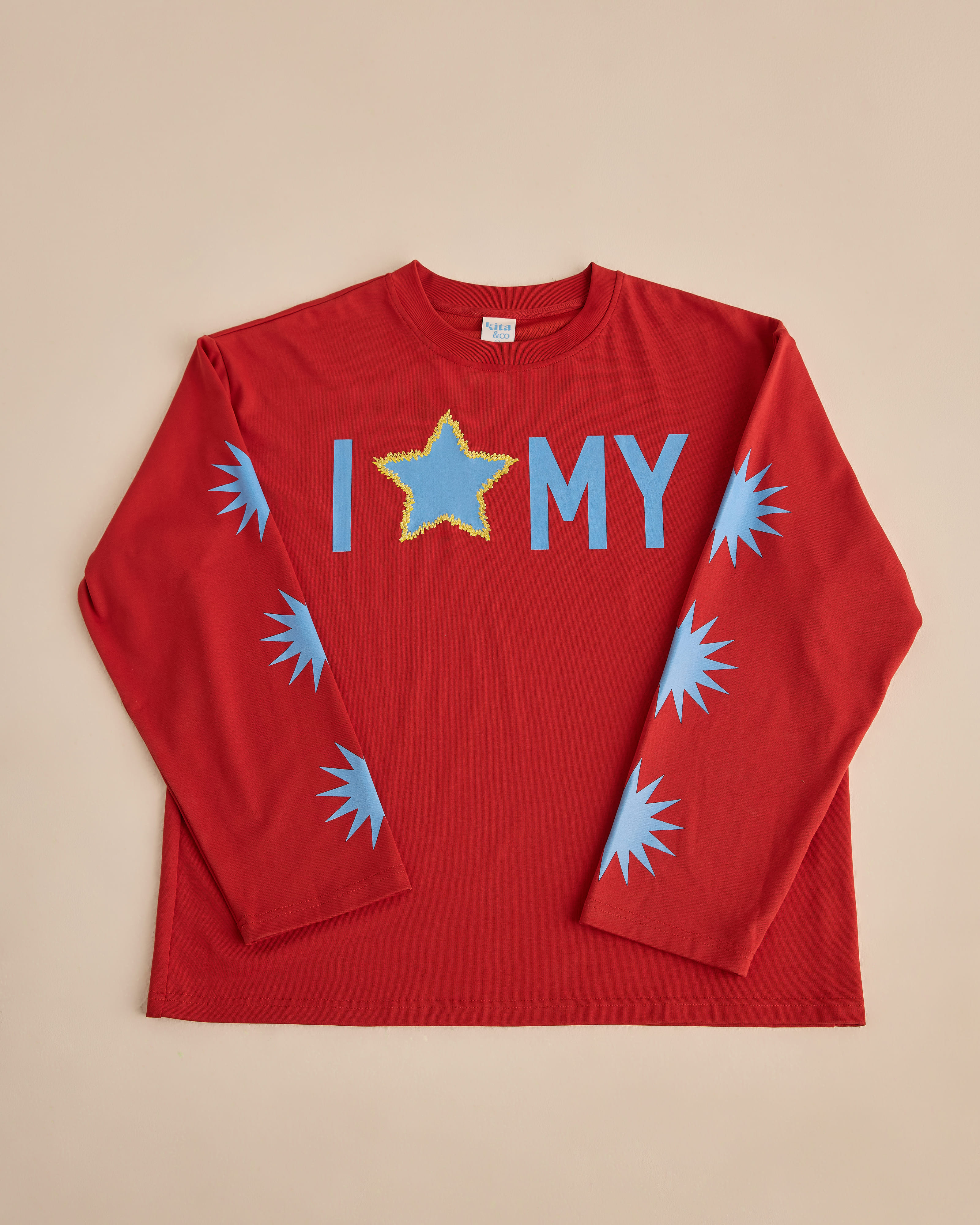 Warga Red Graphic Long Sleeve T-Shirt