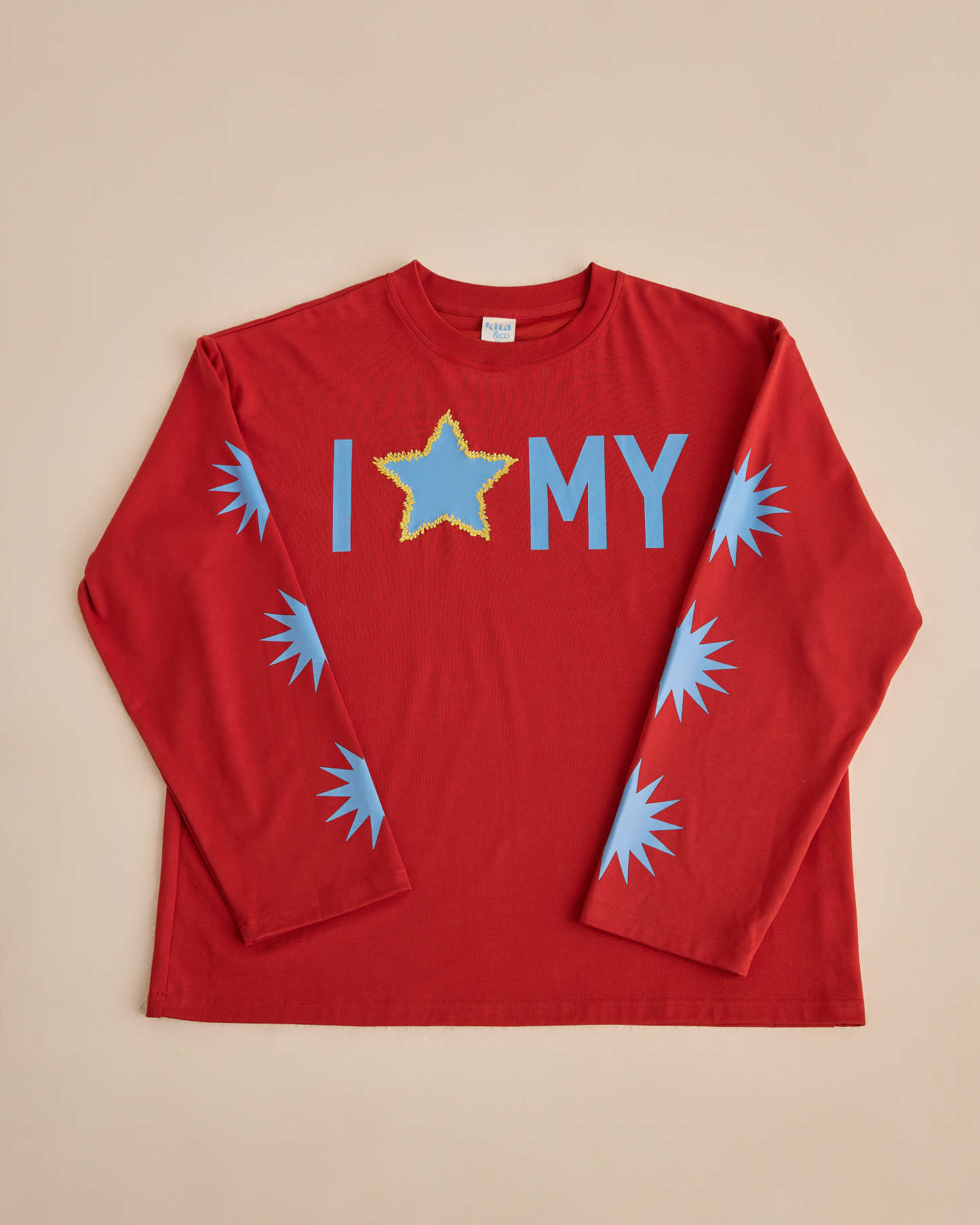 Warga Red Graphic Long Sleeve T-Shirt