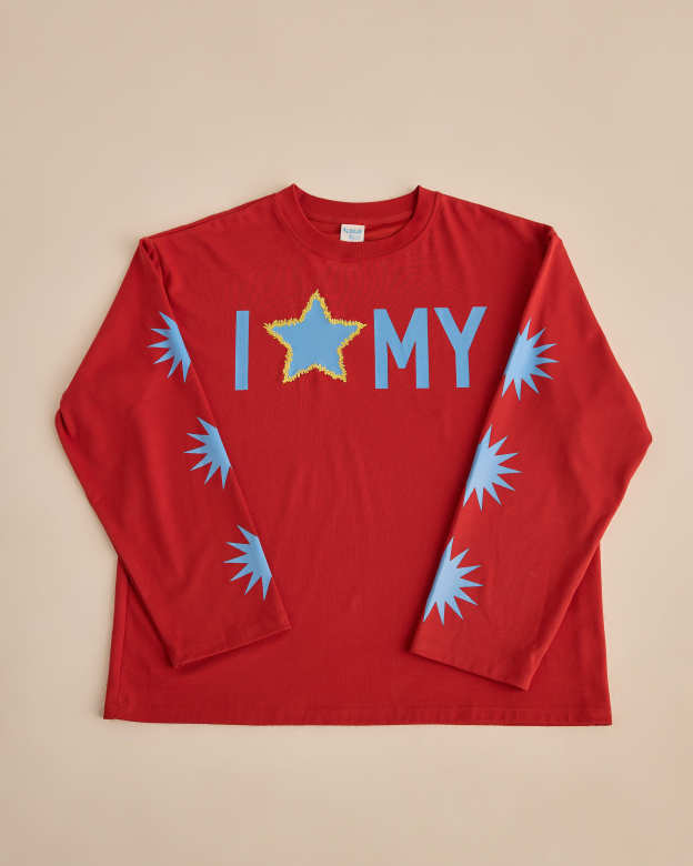 Warga Red Graphic Long Sleeve T-Shirt
