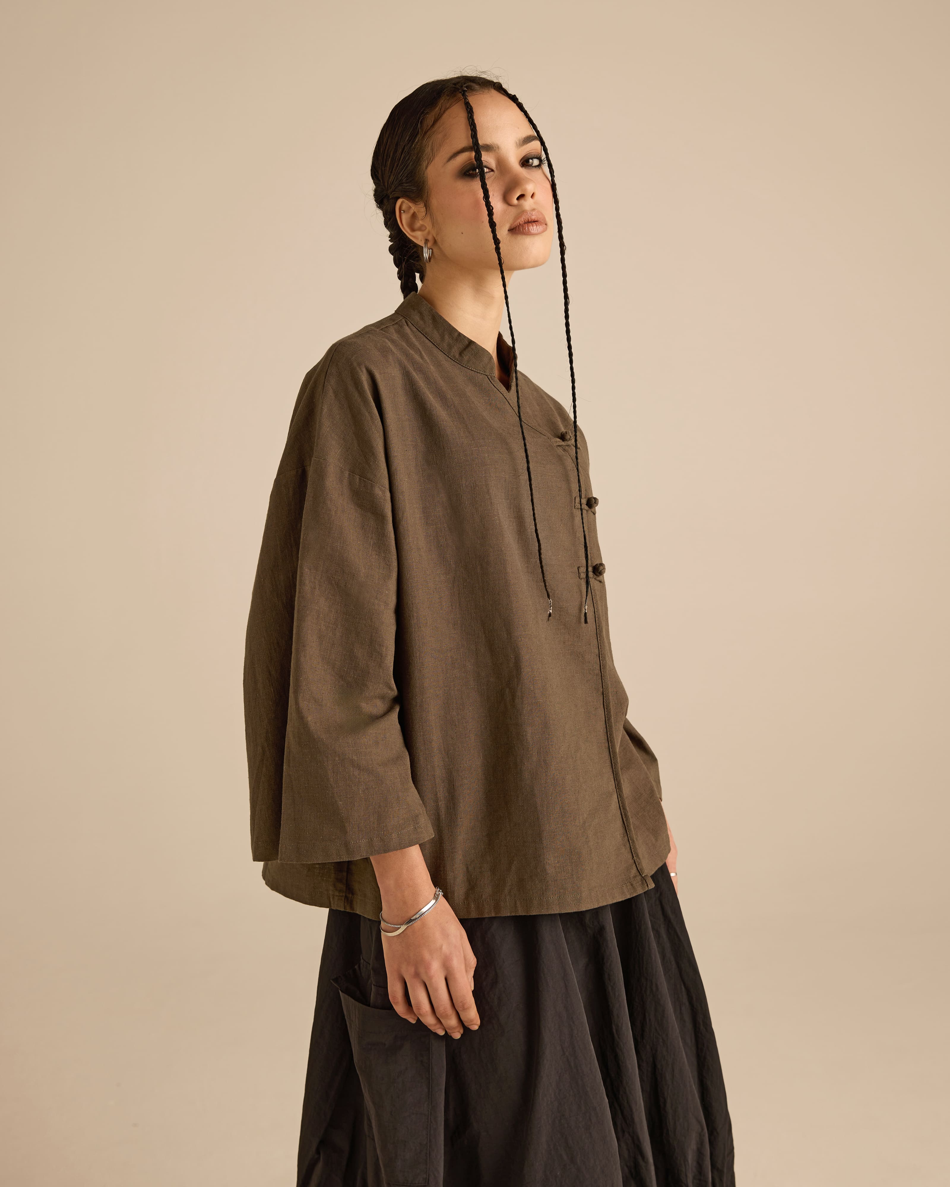 Nadra Olive Boxy Top