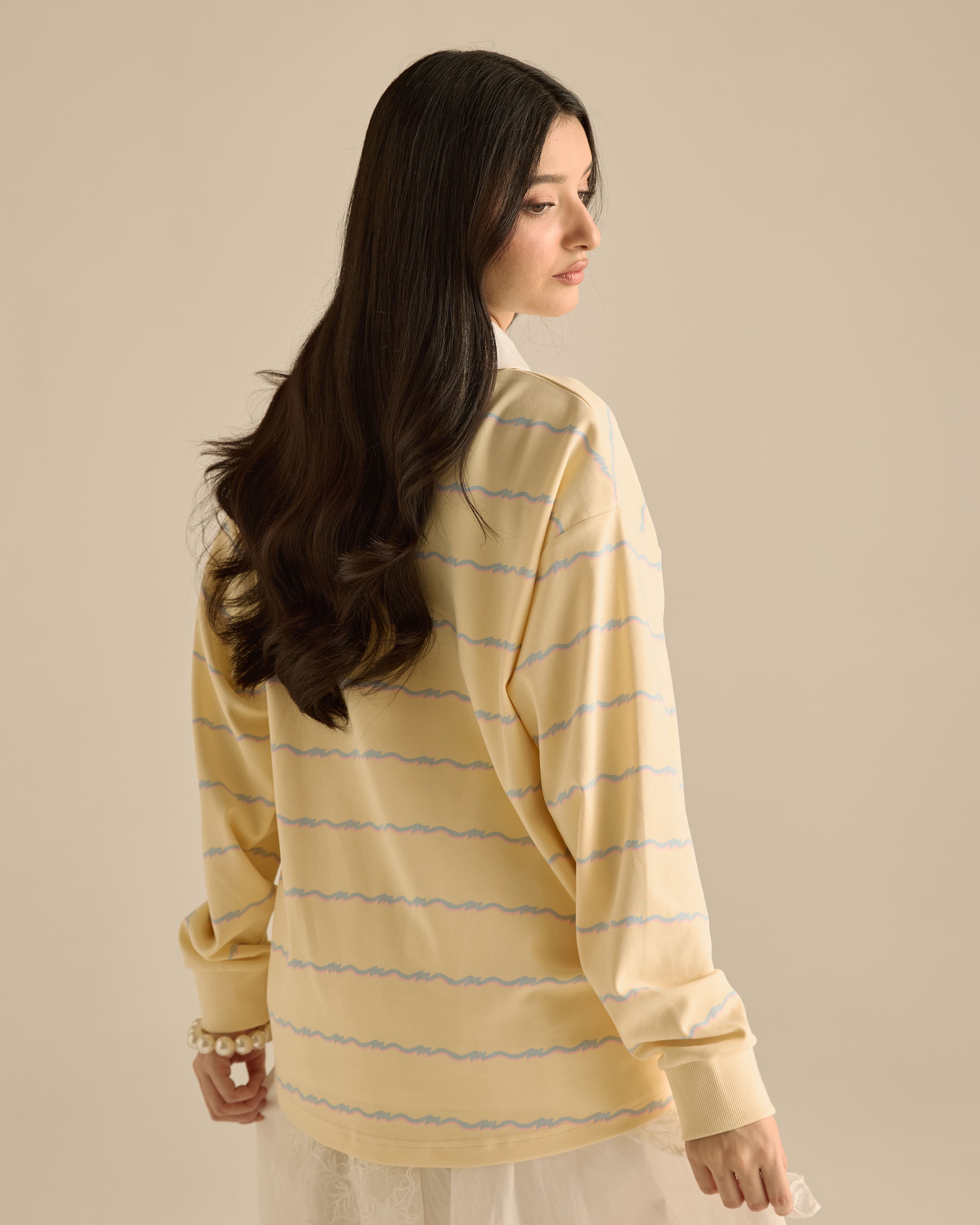 Josie Yellow Collared Striped Top