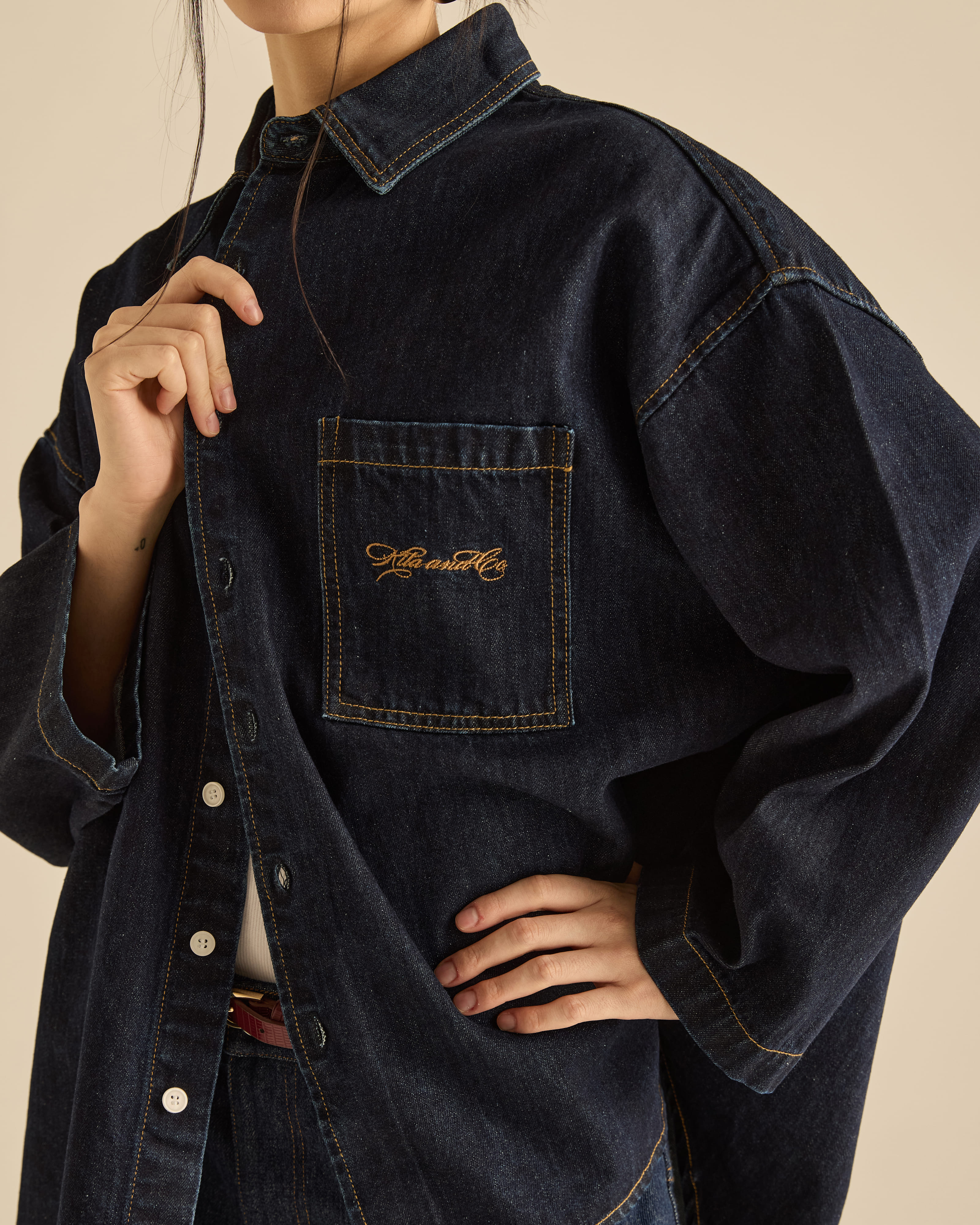 Denim Signature Double Stitched Shirt