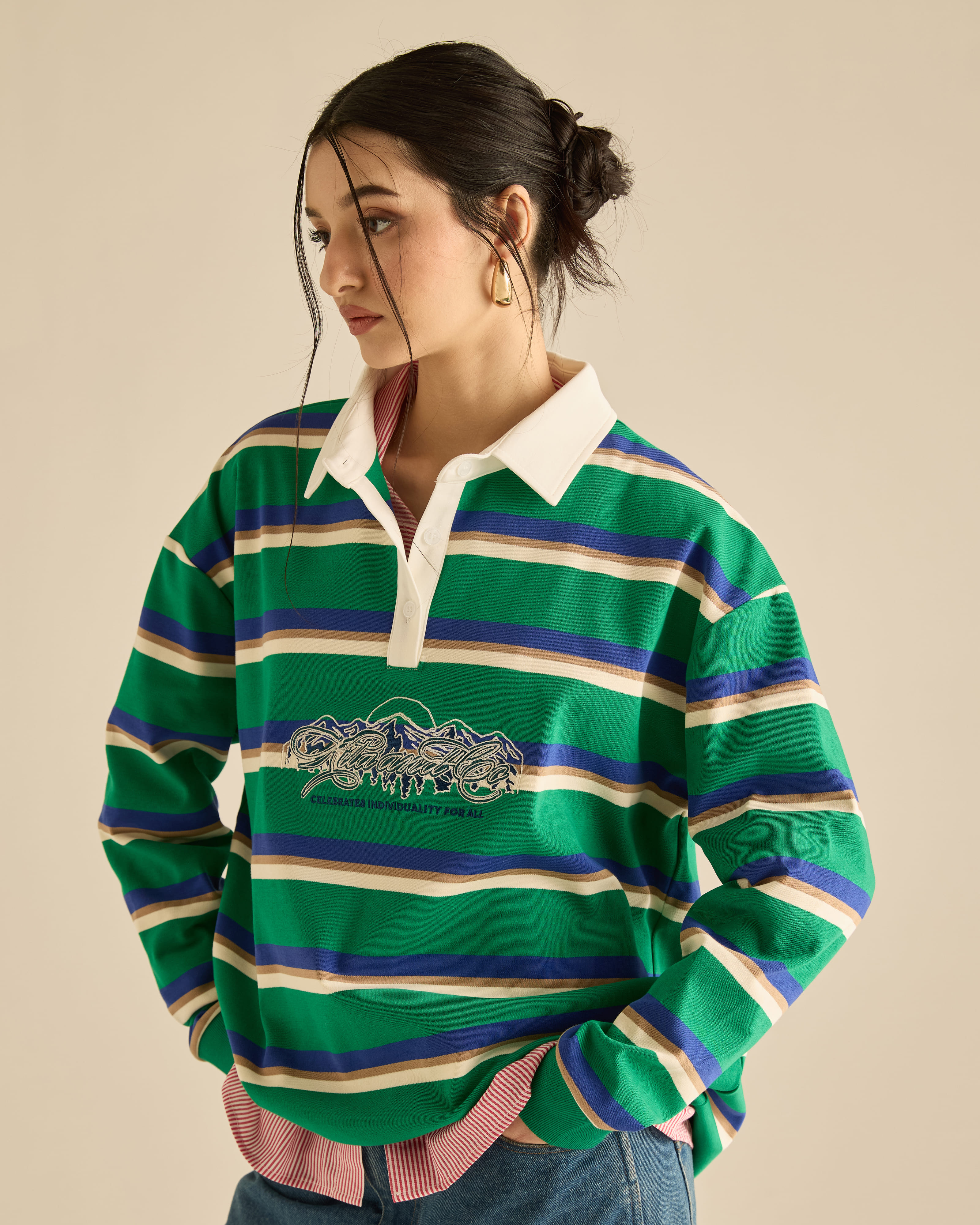 Stripes Collared Rugby Shirt