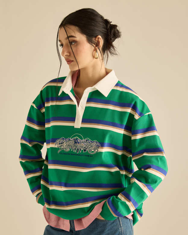 Stripes Collared Rugby Shirt