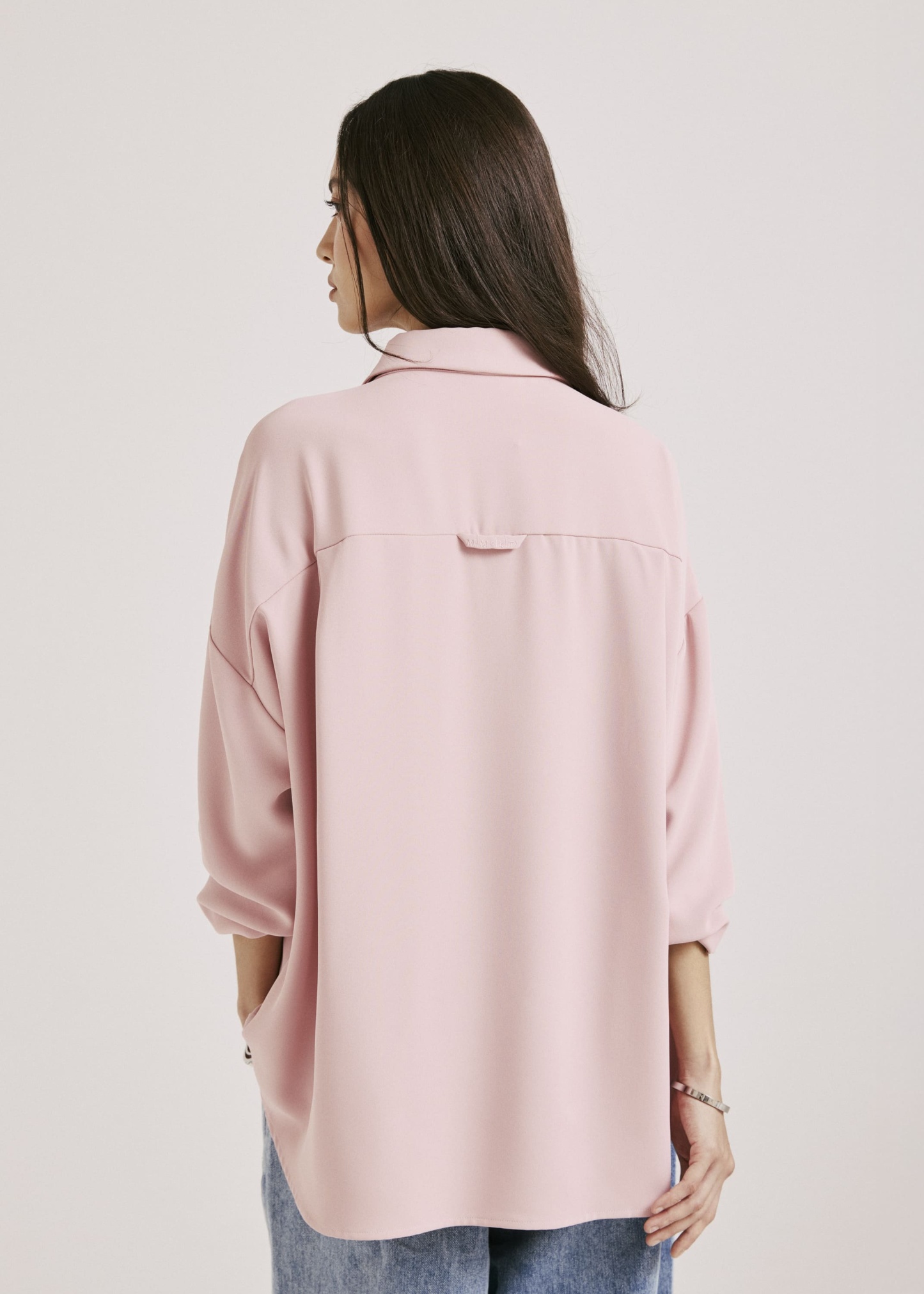 Nadya Baby Pink Monogram Loose Shirt