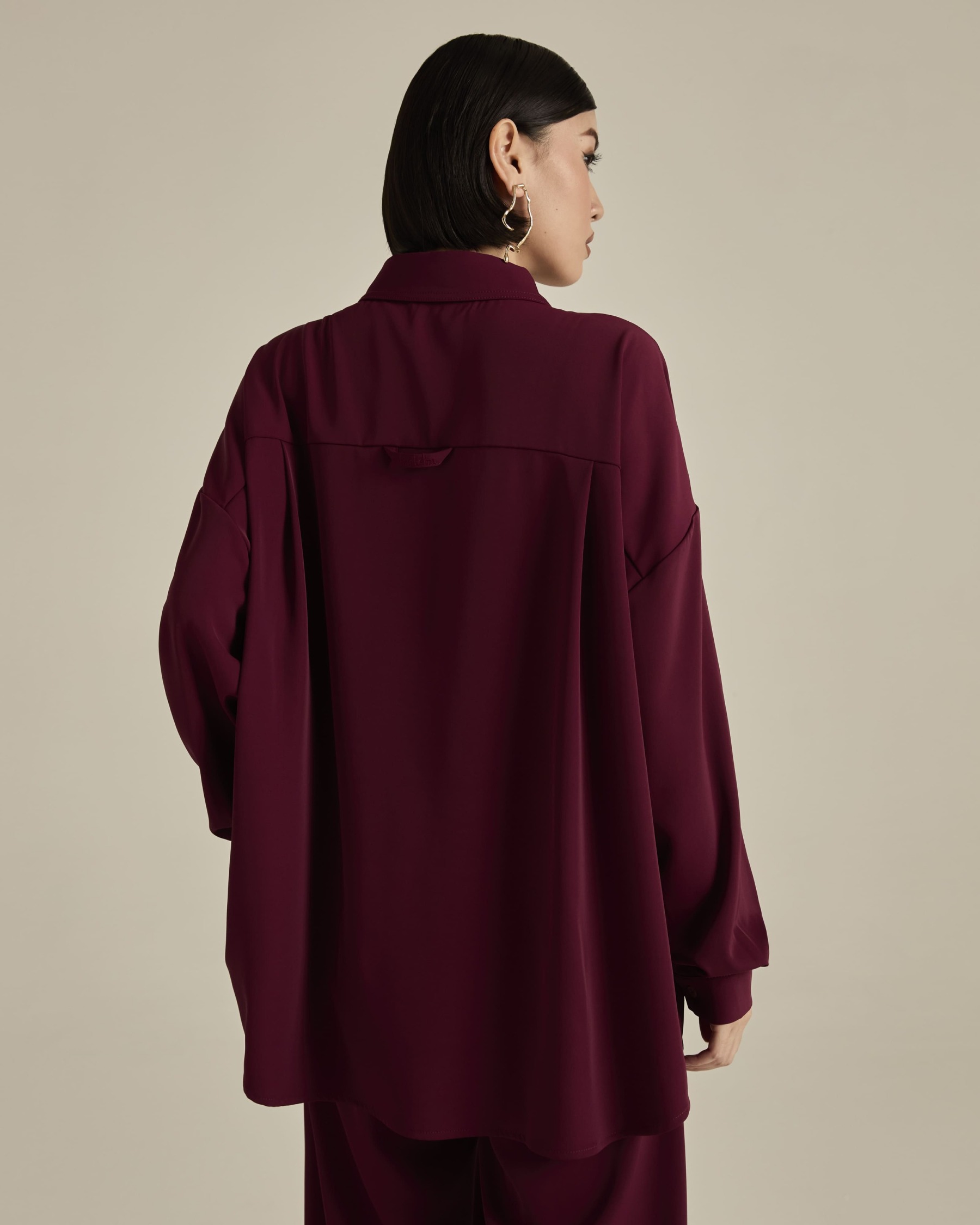 Nadya Plum Monogram Loose Shirt