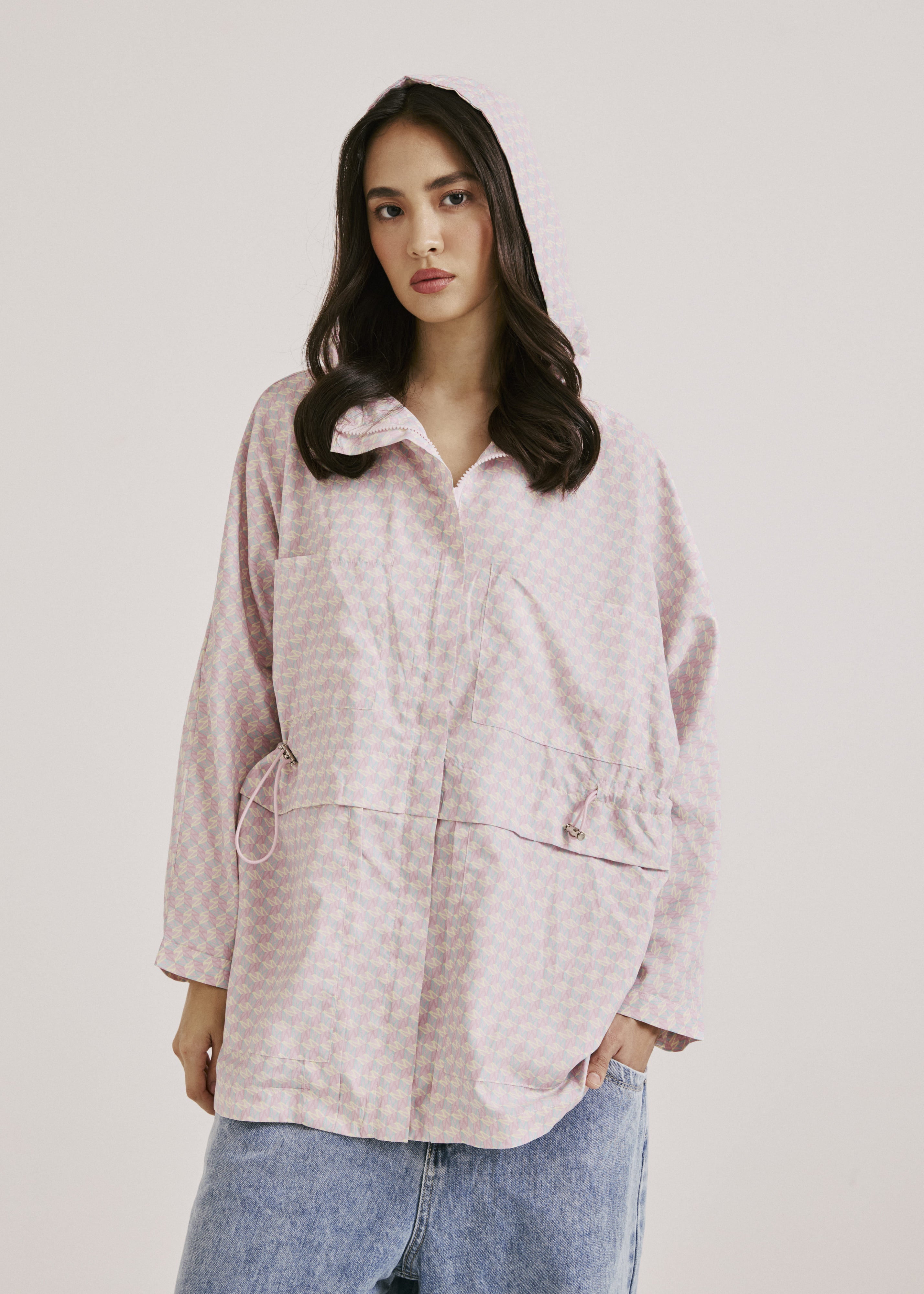 Mimpikita x Wardah Multi-Colour Pink Printed Parka Jacket