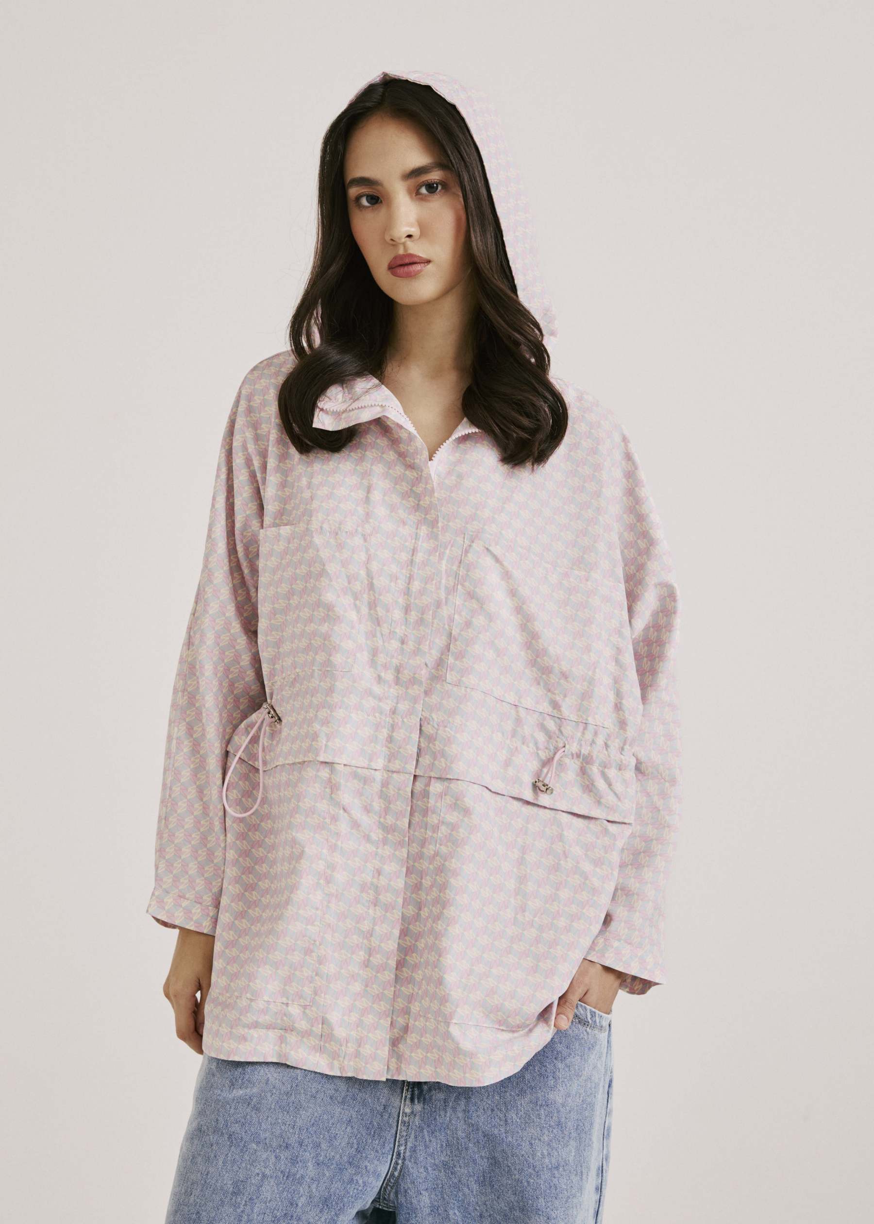 Mimpikita x Wardah Multi-Colour Pink Printed Parka Jacket