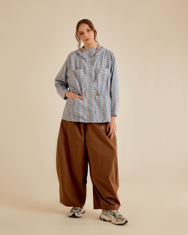 Misha Blue Printed Parka Jacket