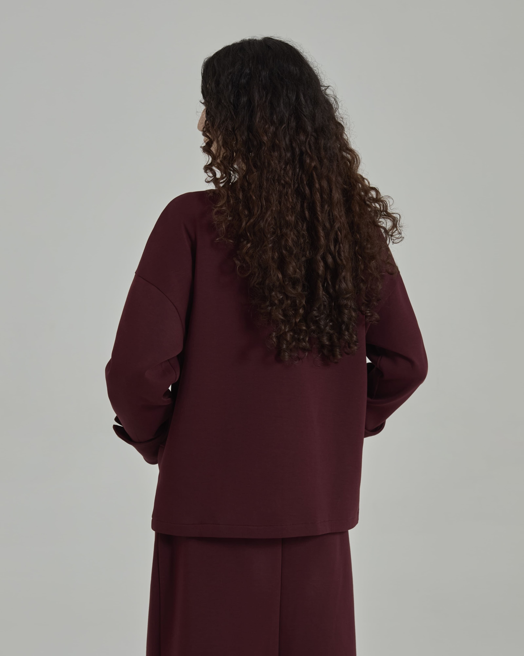 Donna Maroon Monogram Structured Jacket