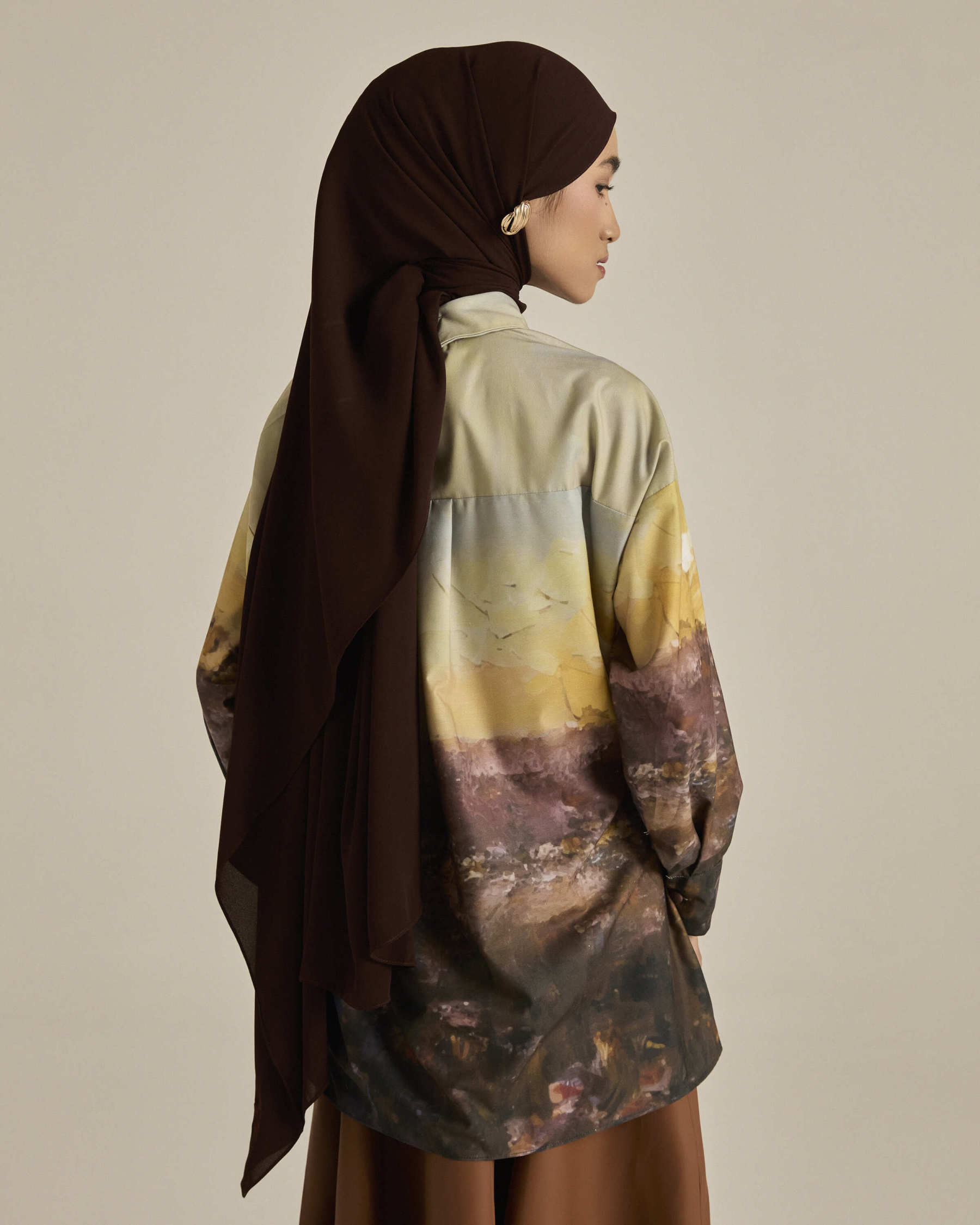 Panorama Sunset Yellow Asymmetric Shirt