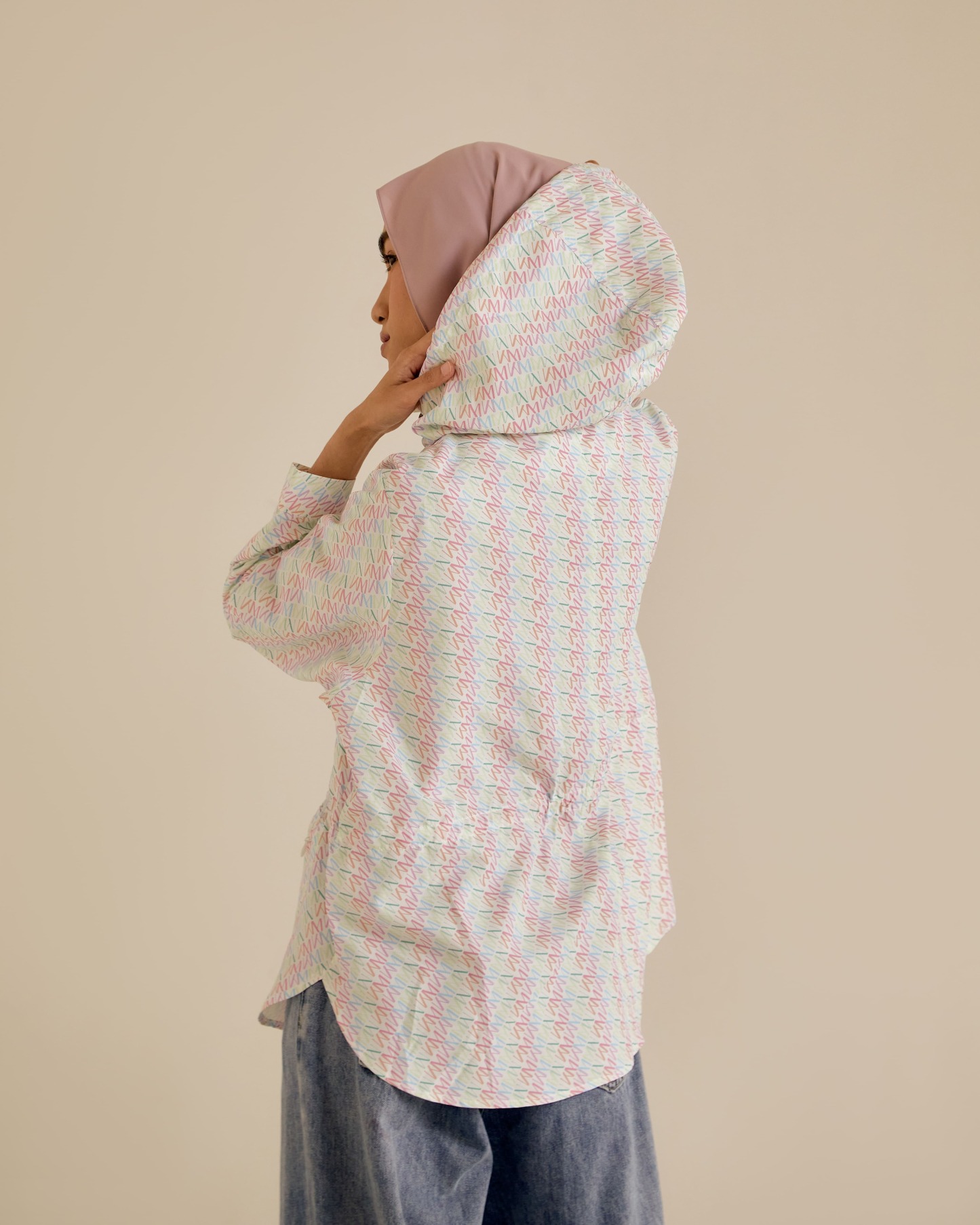 Misha Multi-White Printed Parka Jacket